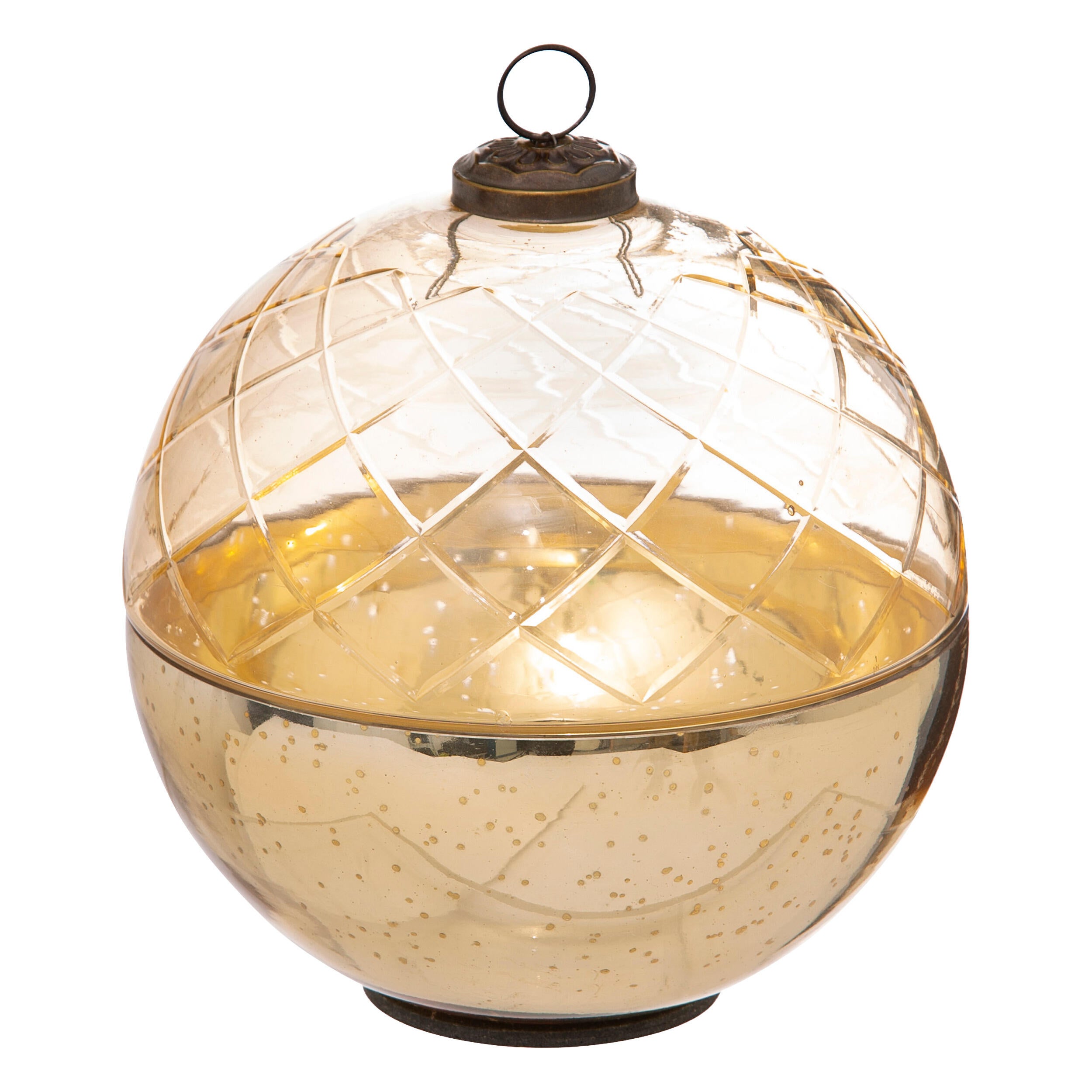 Boite boule en verre, doré D15cm - 2