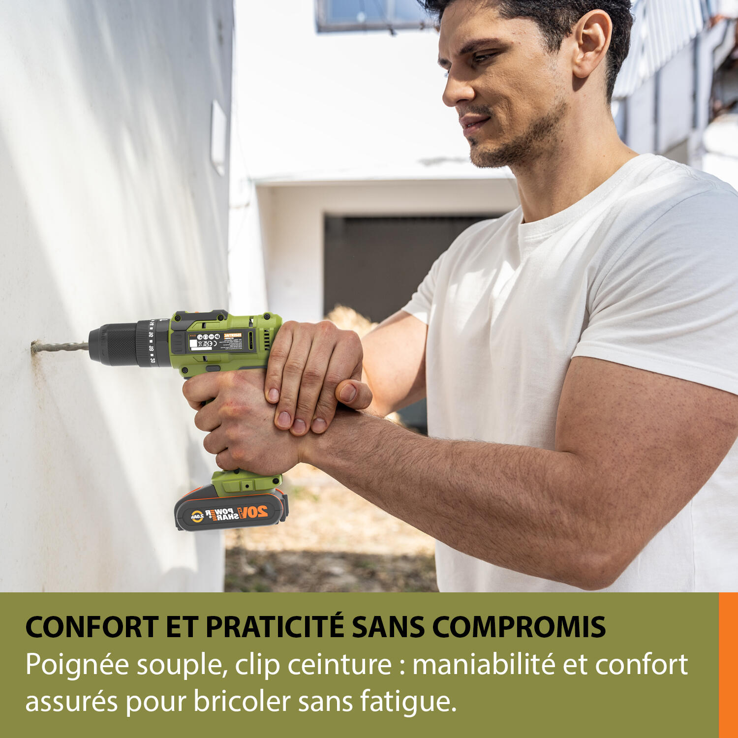 Pack de 2 outils SF Perceuse percussion + Meuleuse ESSENTIAL BY WORX Es900 1x4Ah - 5