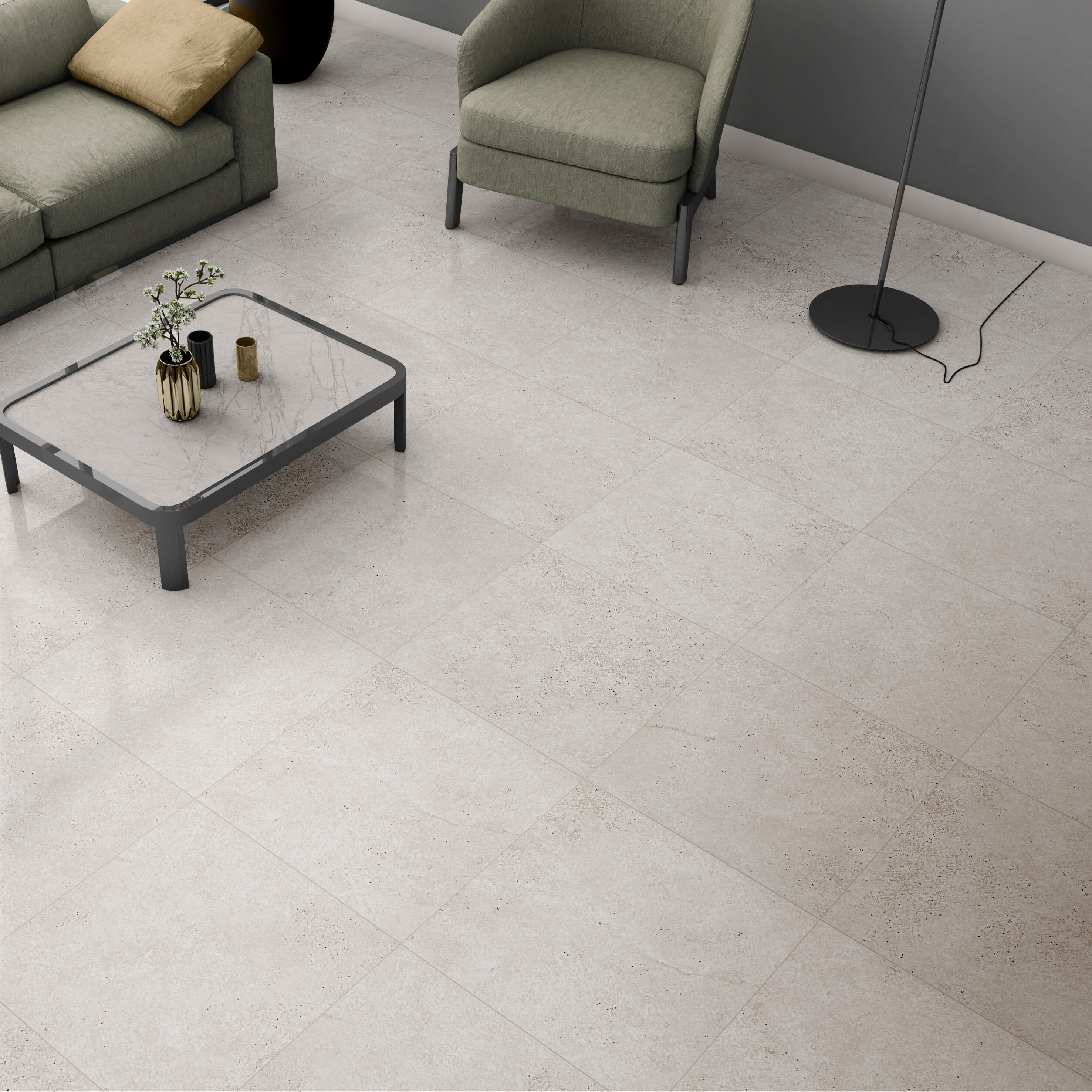 Carrelage sol/mur intérieur effet pierre beige Dolma l.60 x L.60 cm x Ep.8.5 mm - 2