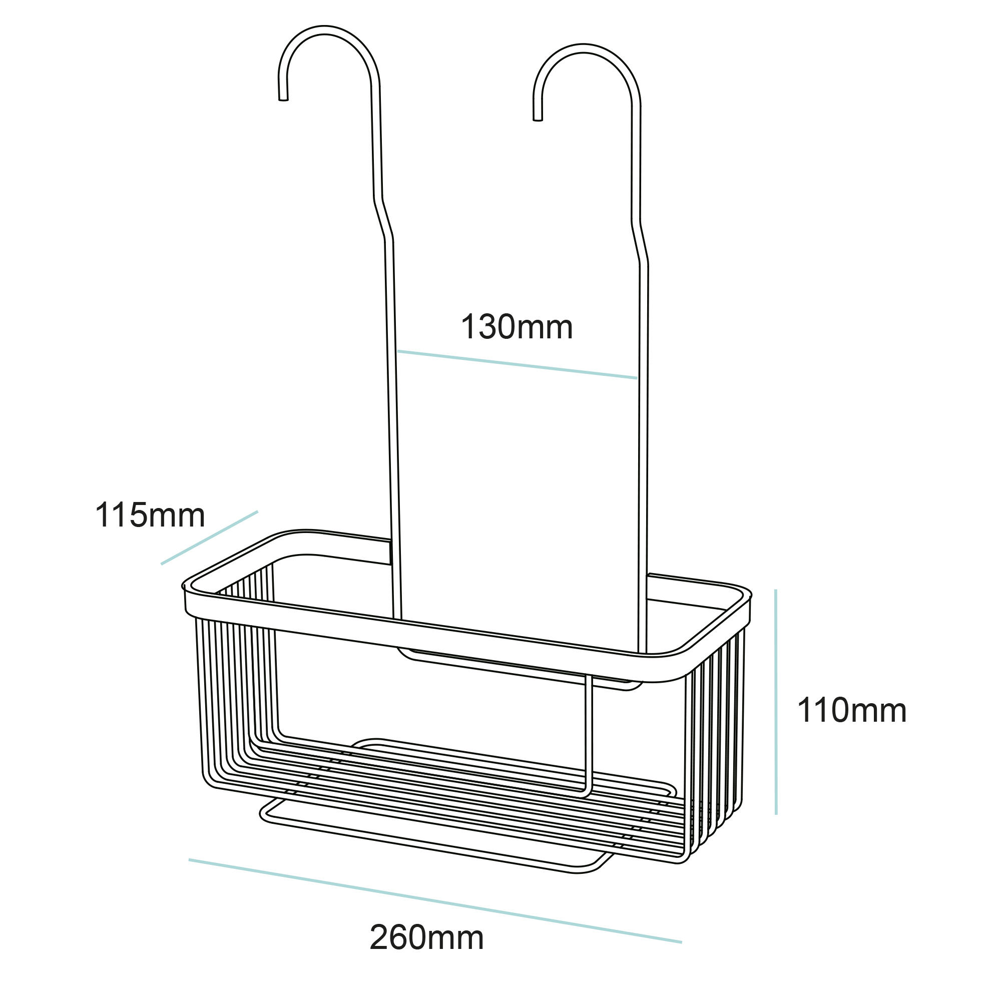 Organizador de ducha Cesto Ducha blanco 26x38x11 cm - 2