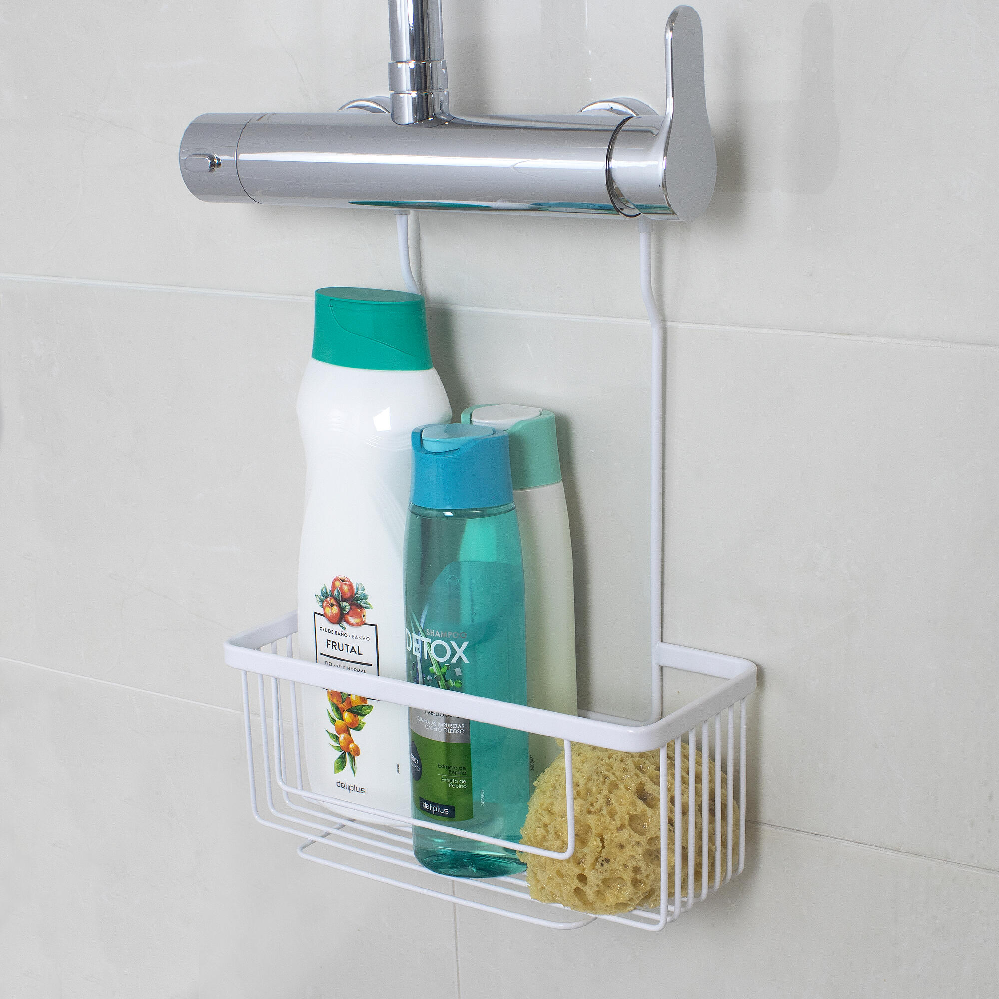 Organizador de ducha Cesto Ducha blanco 26x38x11 cm - 4