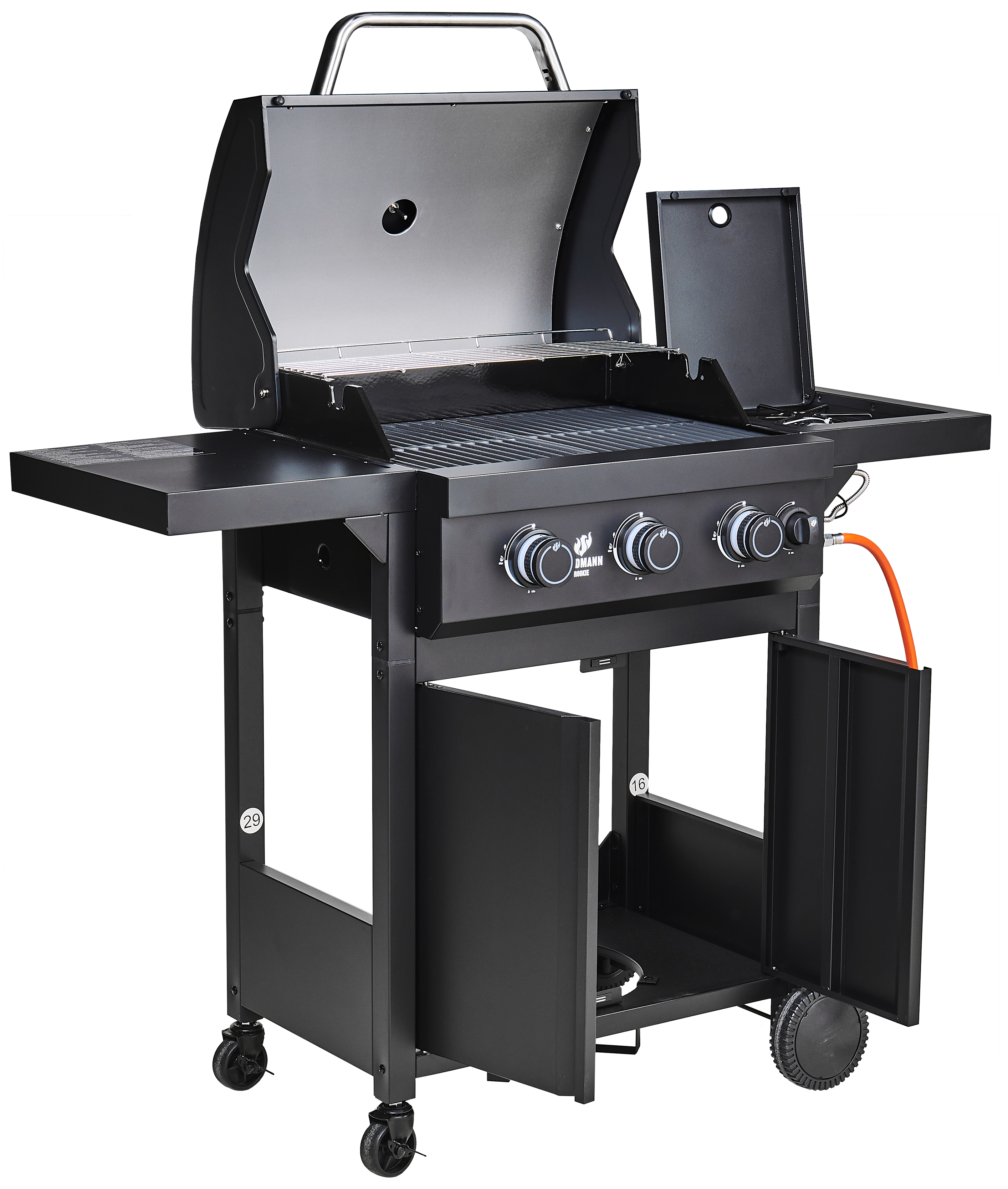 Grill gazowy 12 kW HERON COOK 3+1 płyta żeliwna + reduktor  + pokrowiec + mutlitool LANDMANN - 7