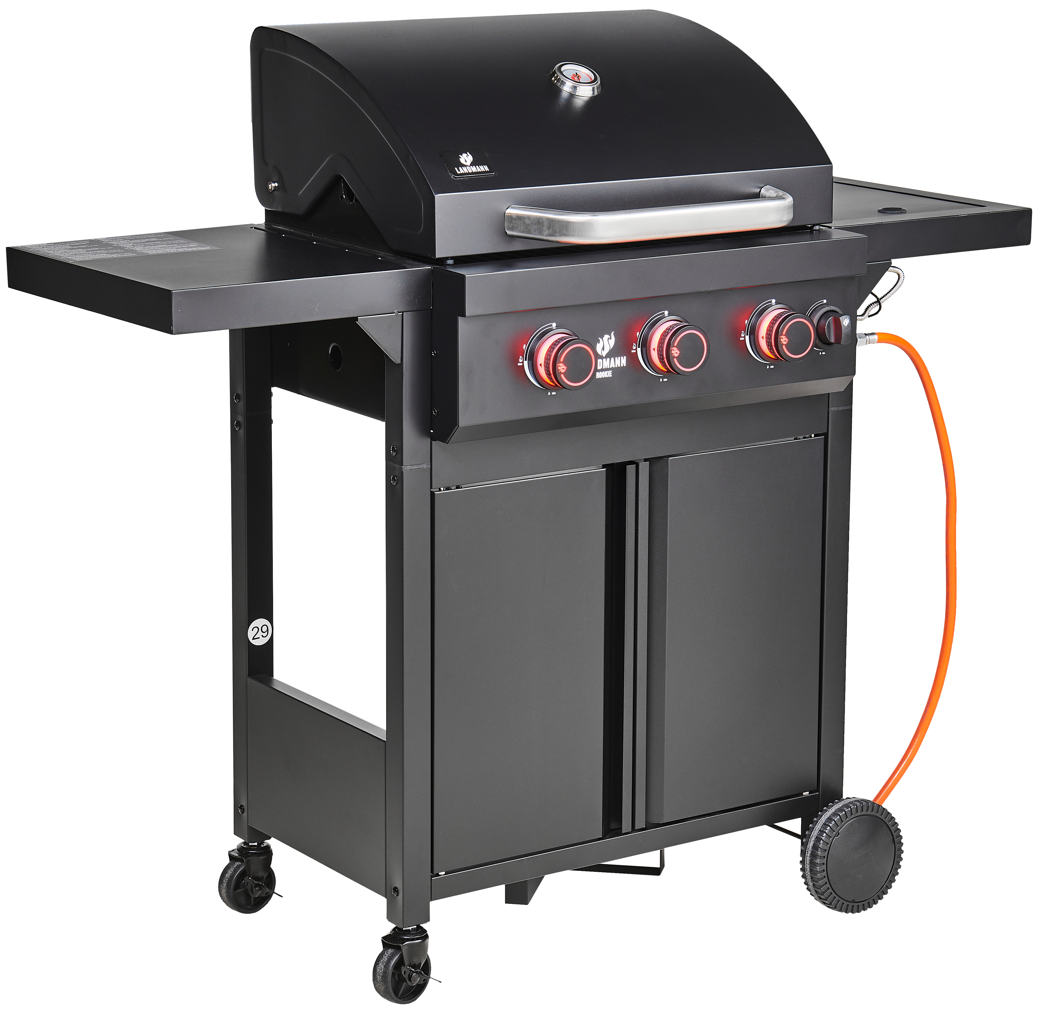 Grill gazowy 12 kW HERON COOK 3+1 płyta żeliwna + reduktor  + pokrowiec + mutlitool LANDMANN - 6