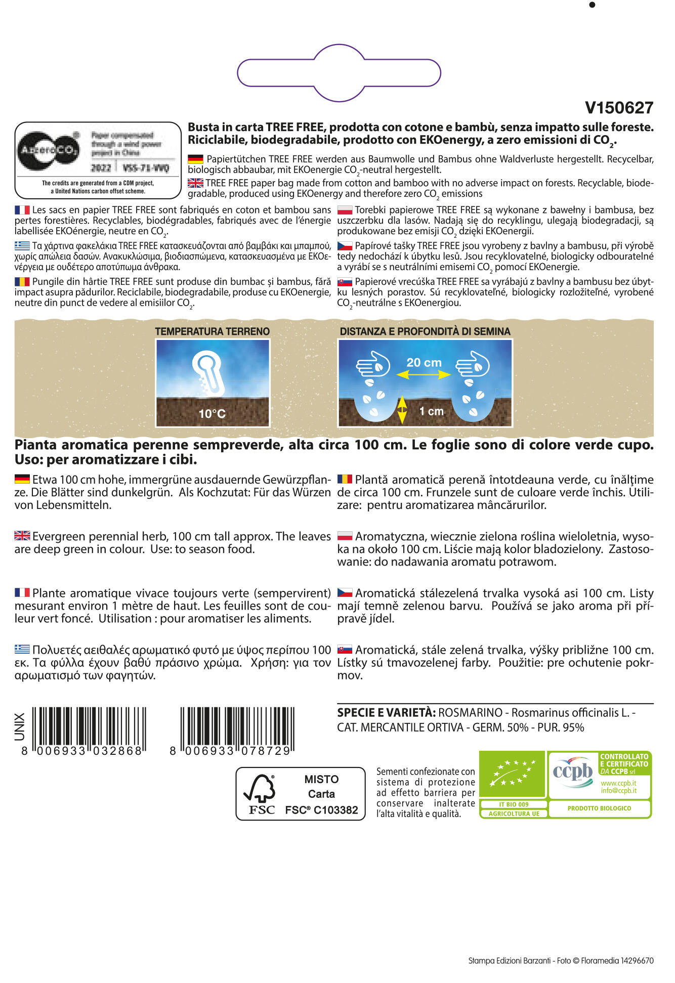 Semi aromatici di rosmarino BLUMEN 2 g - 2