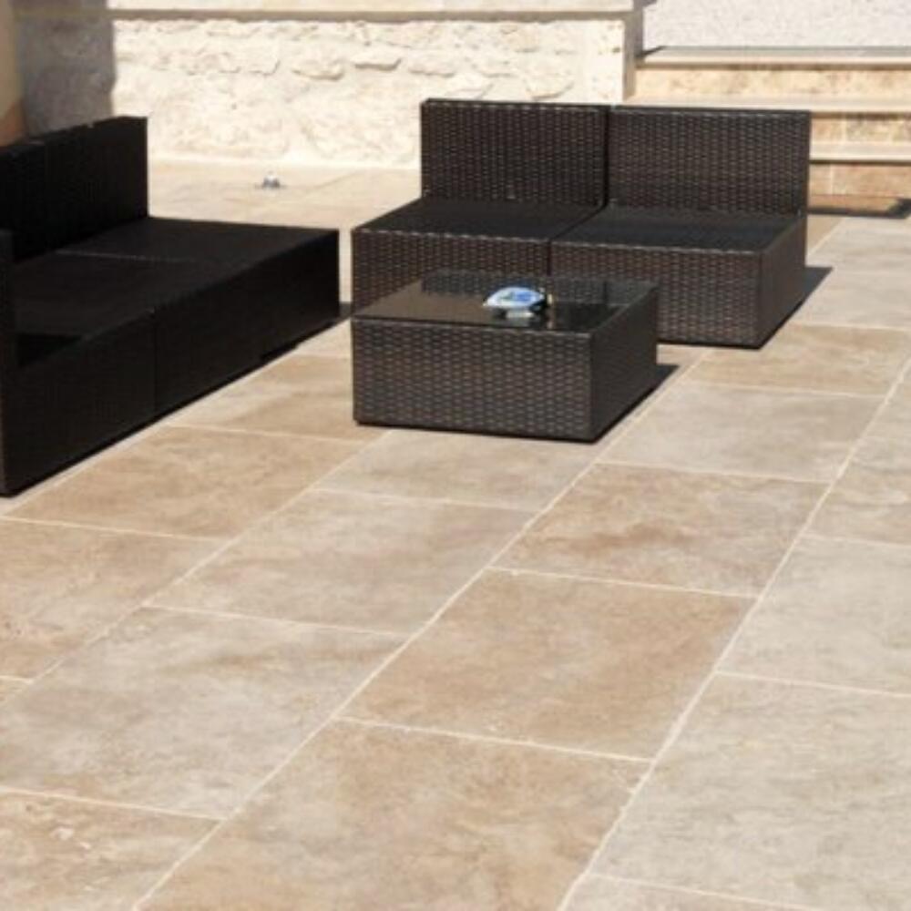Dalle en travertin mix 1er choix, beige, L.60 x l.40 cm x Ep.12 mm — free download