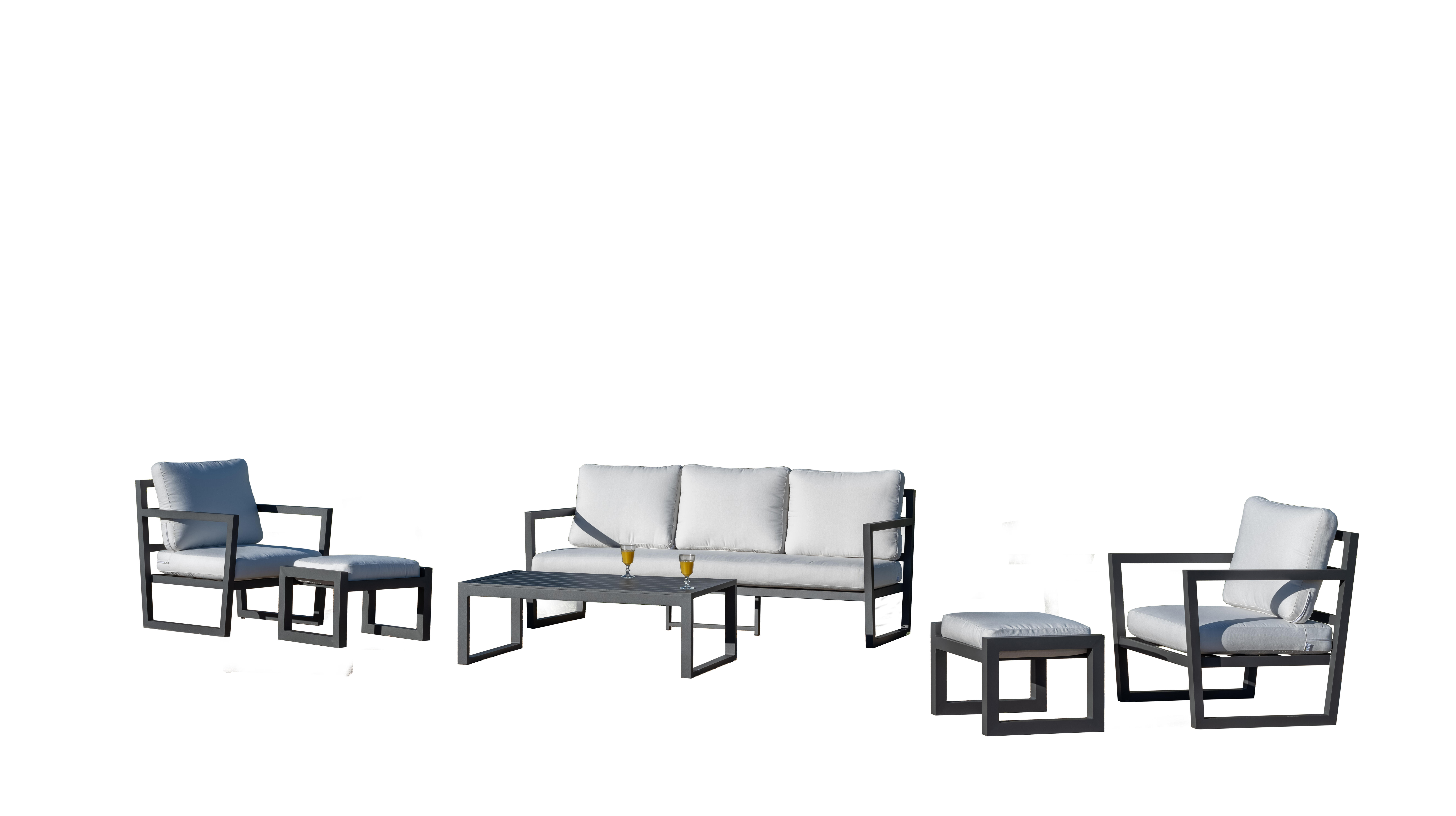Set de jardín cube-10 antracita de 5 plazas