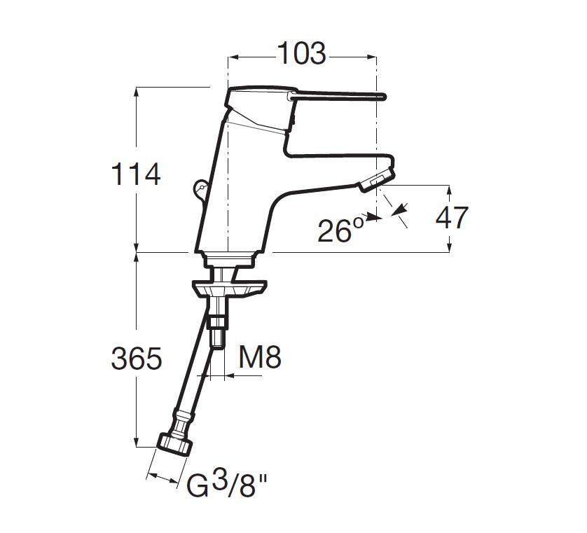 Torneira de lavatório monocomando cromado Roca Mitos - 8