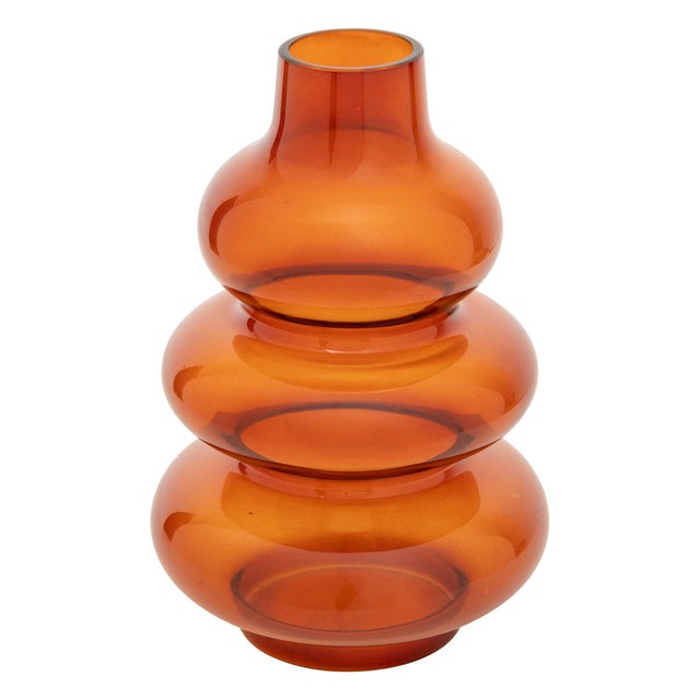Vase verre Clothilde, orange / cuivré l.14.5 x H.22 cm, Diam.14.5 cm