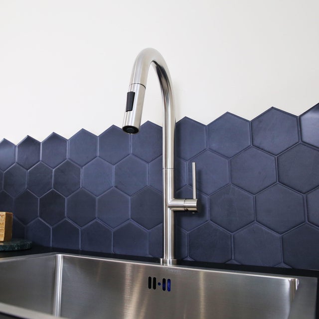 Robinet de cuisine avec douchette finition inox, Portofino, ESSEBAGNO
