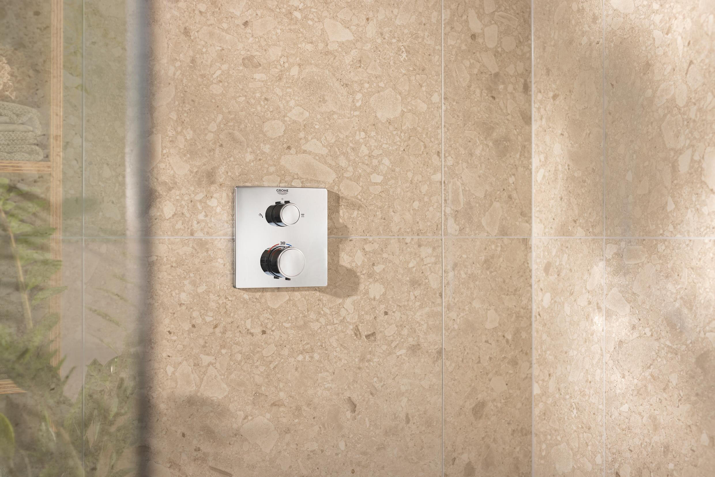 Conjunto de ducha empotrado termostático grohe precision plata