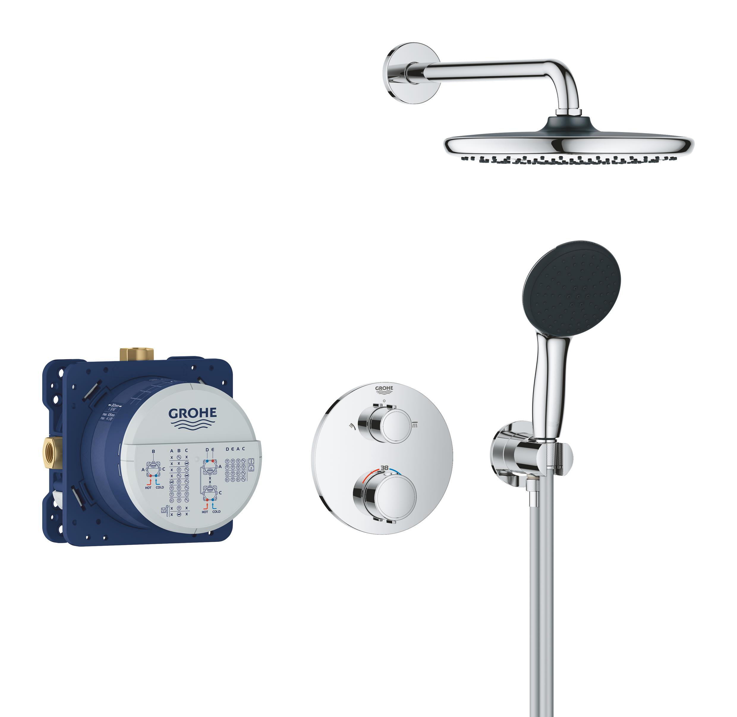 Colonne de douche encastrée mitigeur thermostatique chrome Vitalio start 250 GRO - 2