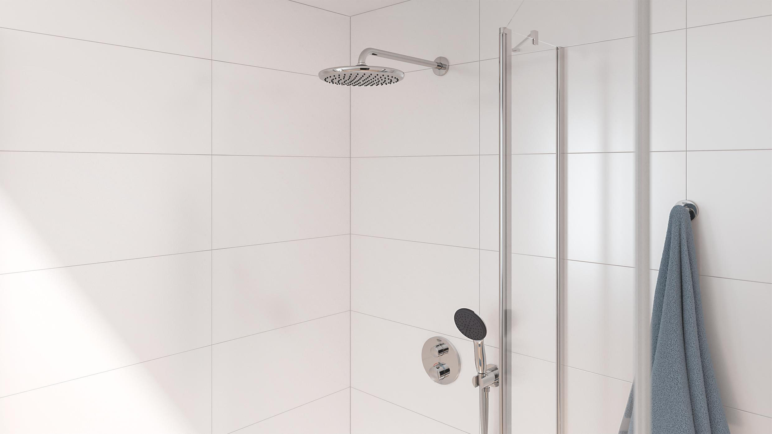 Colonne de douche encastrée mitigeur thermostatique chrome Vitalio start 250 GRO - 5