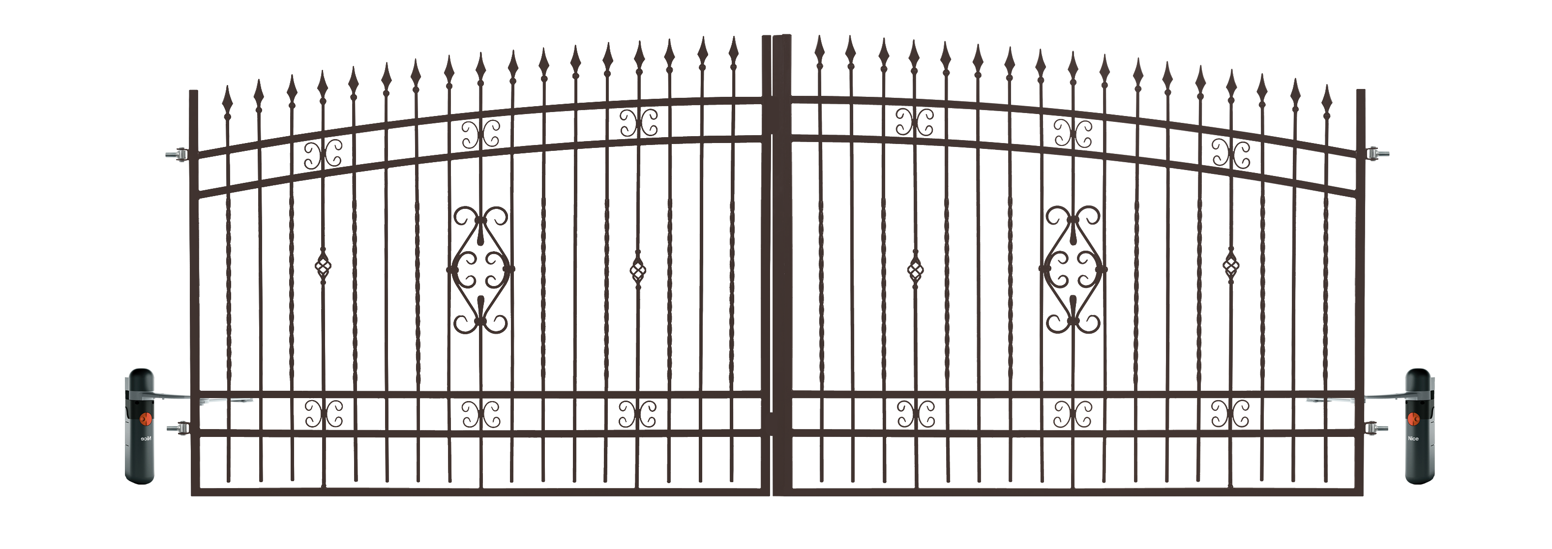 Brama dwuskrzydłowa inteligentna Verona 4,08x1,6 m brązowa Polbram