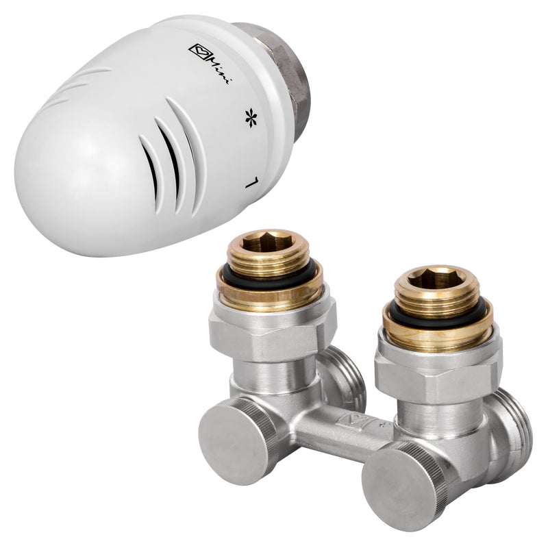 Zestaw termostatyczny KĄTOWY dolny z nyplami 1/2"x3/4" HERZ