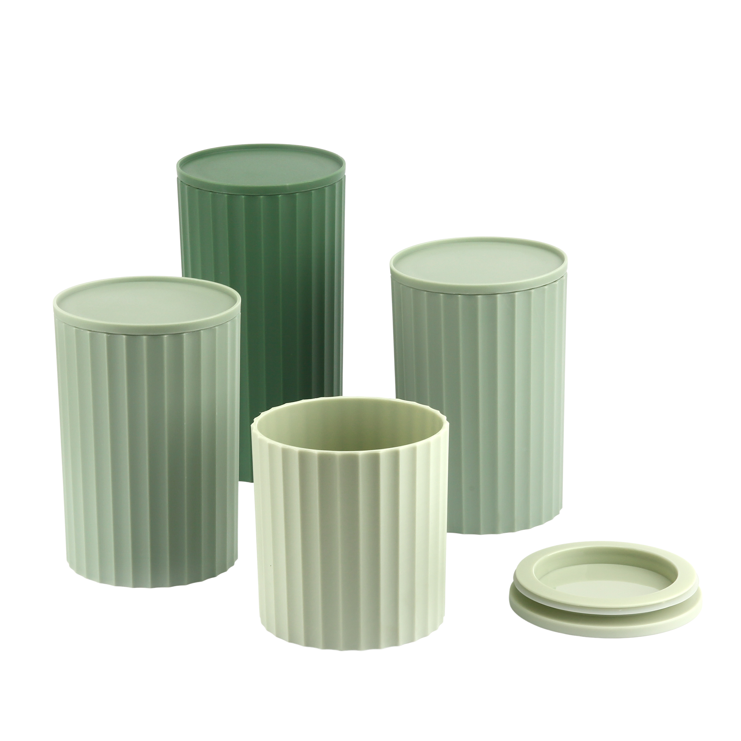 Zestaw 4 pojemników do przechowywania zielony