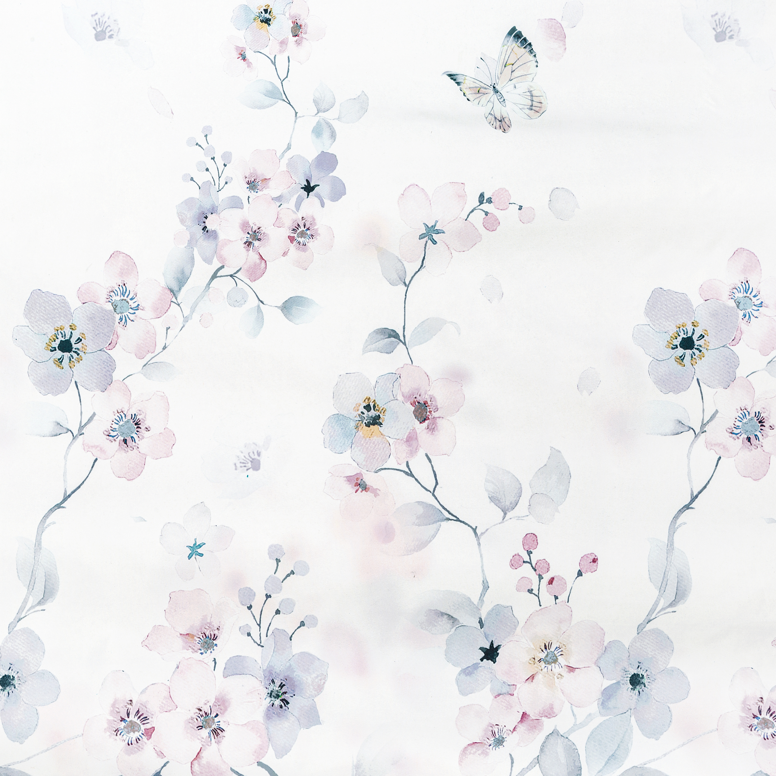 Pościel 160x200 cm Flora Kwiaty biało-turkusowa - 3