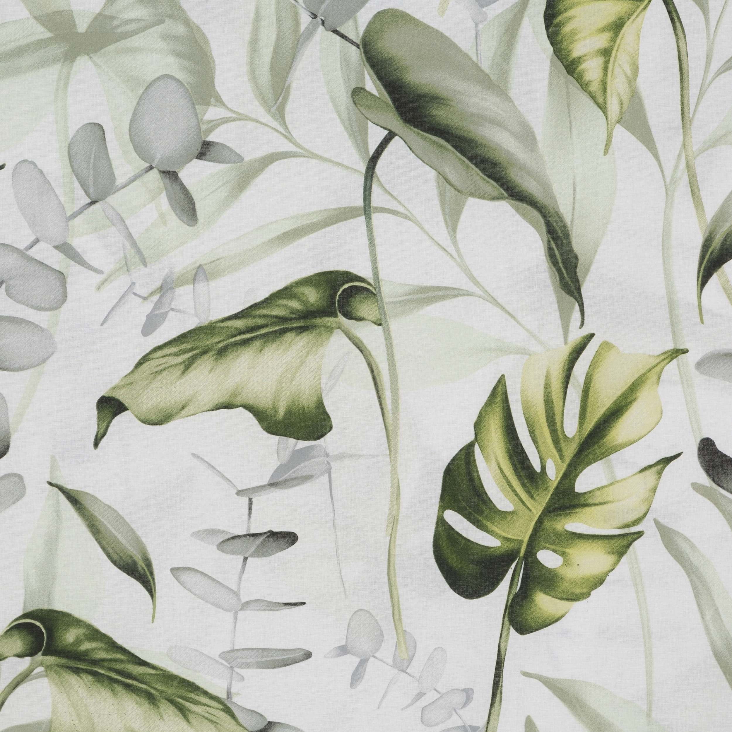 Pościel 220x200 cm Ellen Monstera bawełna zielono-biała - 3