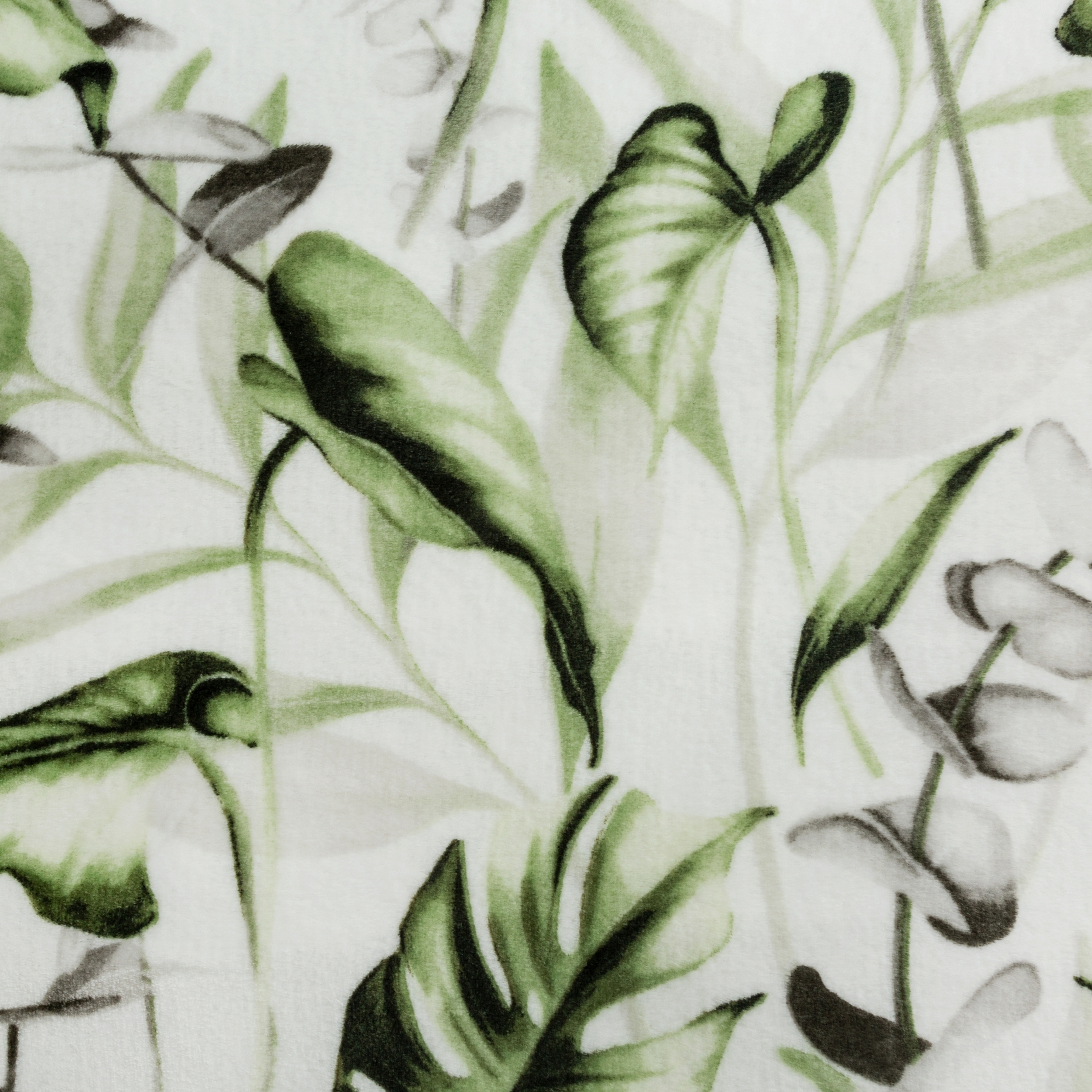 Koc 150x200 cm Ellen zielona biała oliwka monstera poliester - 4