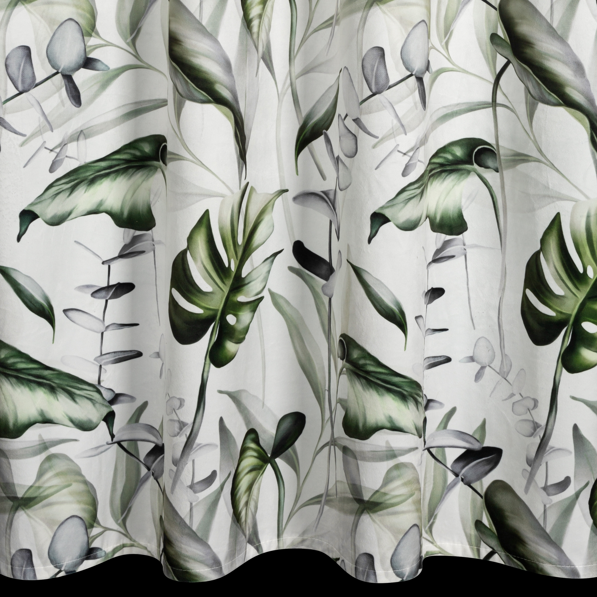 Zasłona Ellen biało-zielona 140 x 250 cm na przelotkach - 3