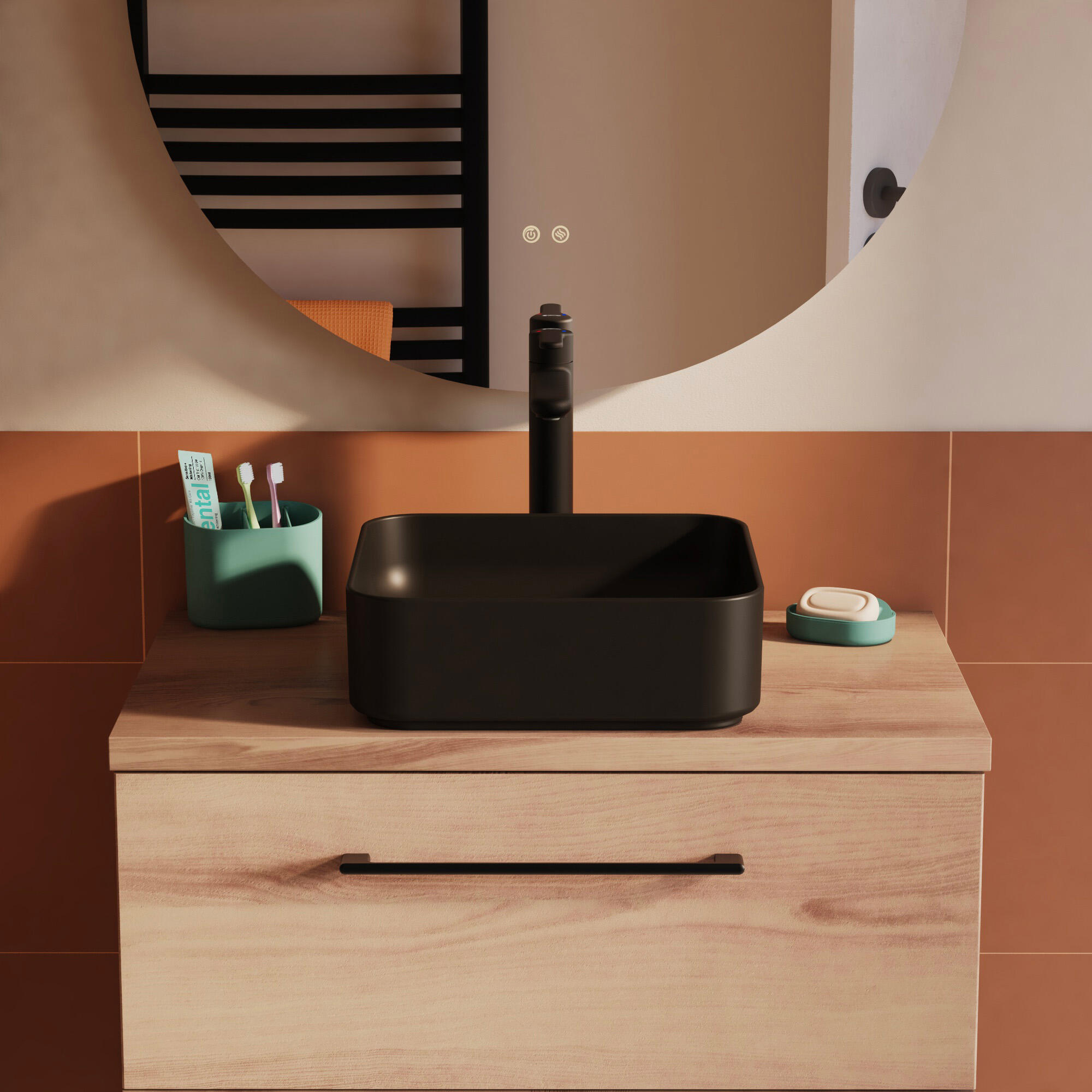 Bateria umywalkowa wysoka 29.1 cm 4.9 l/min czarna Easy Sensea - 4