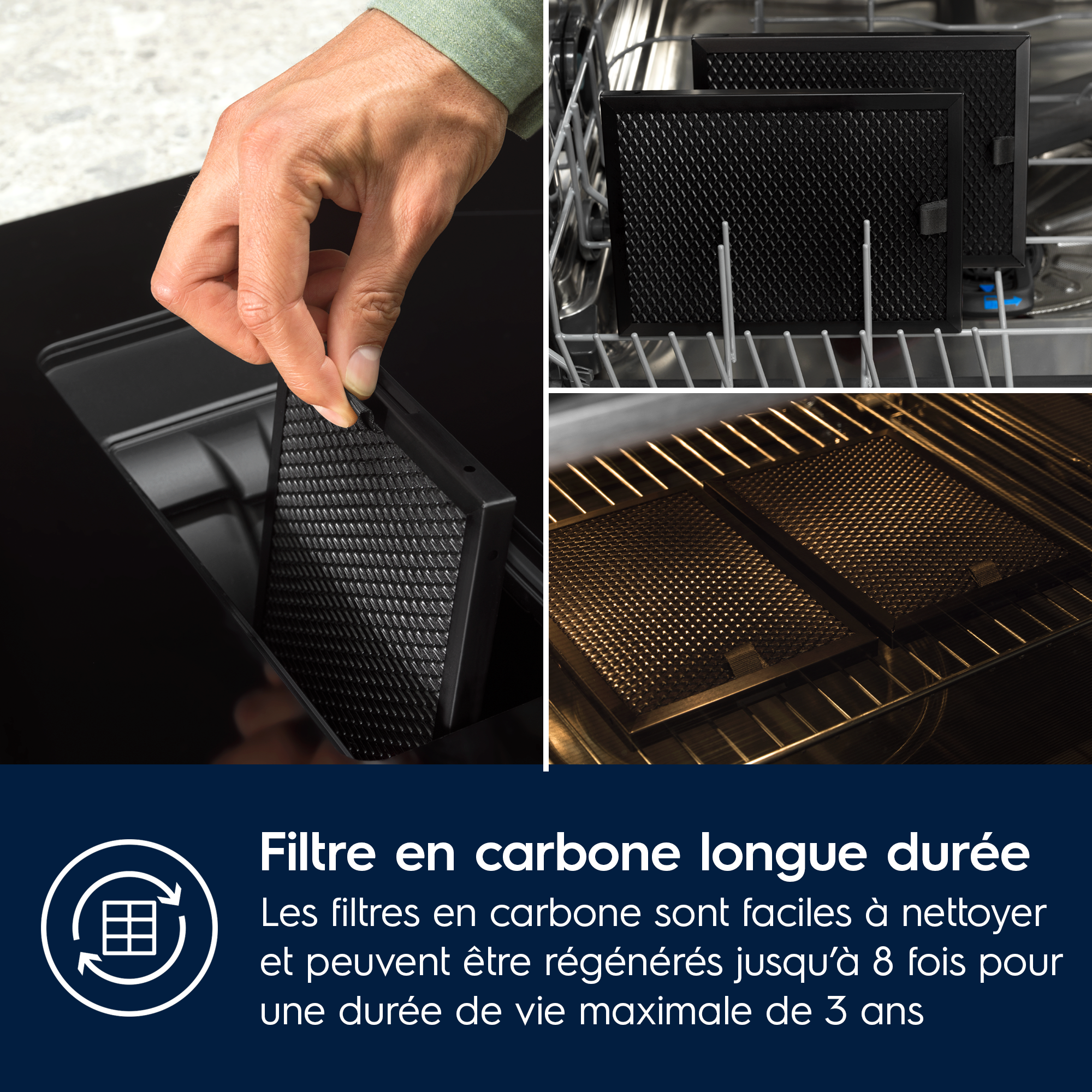 Plaque à induction aspirante 4 feux L.68 cm ELECTROLUX KCC73443 Noir - 8
