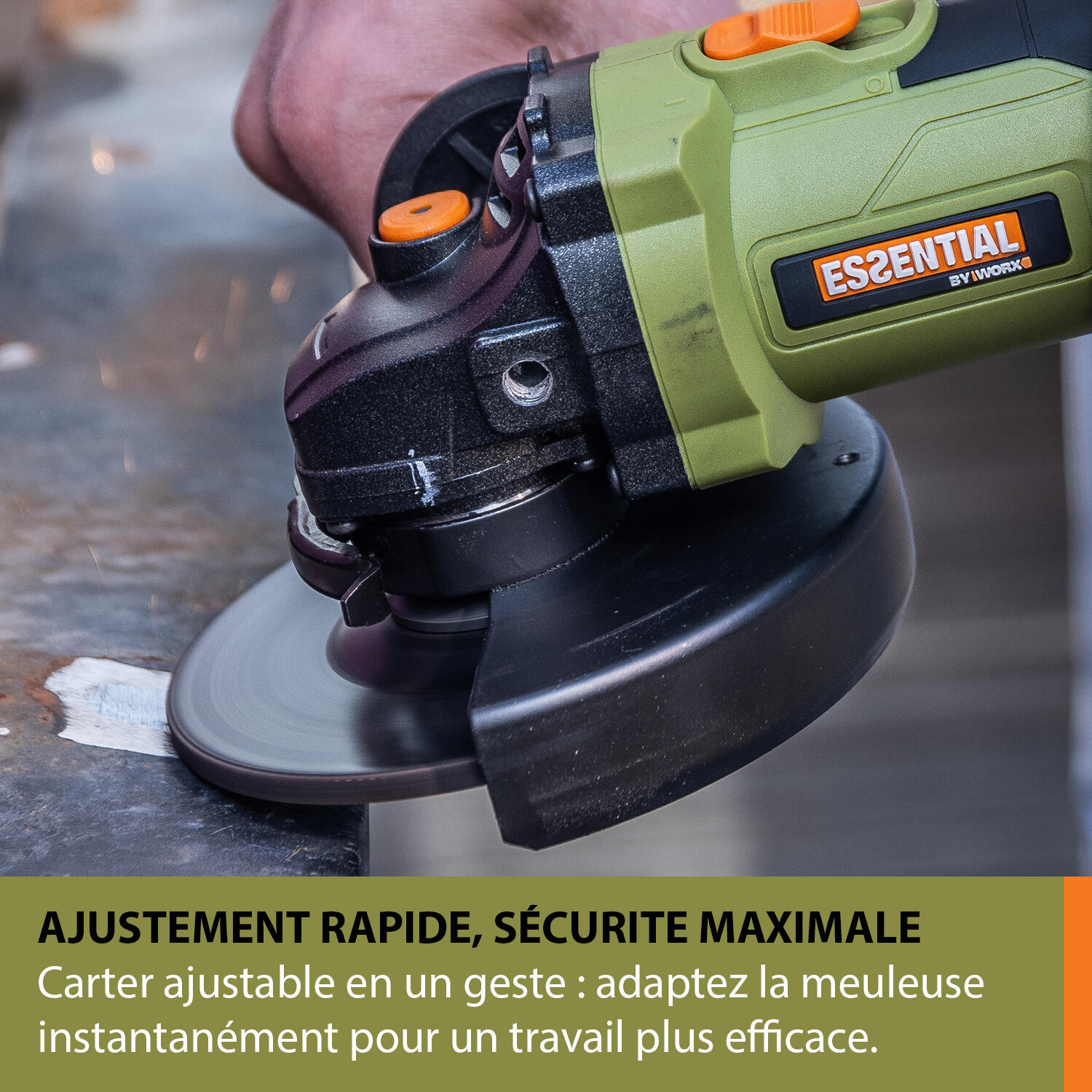 Pack de 2 outils SF Perceuse percussion + Meuleuse ESSENTIAL BY WORX Es900 1x4Ah - 6