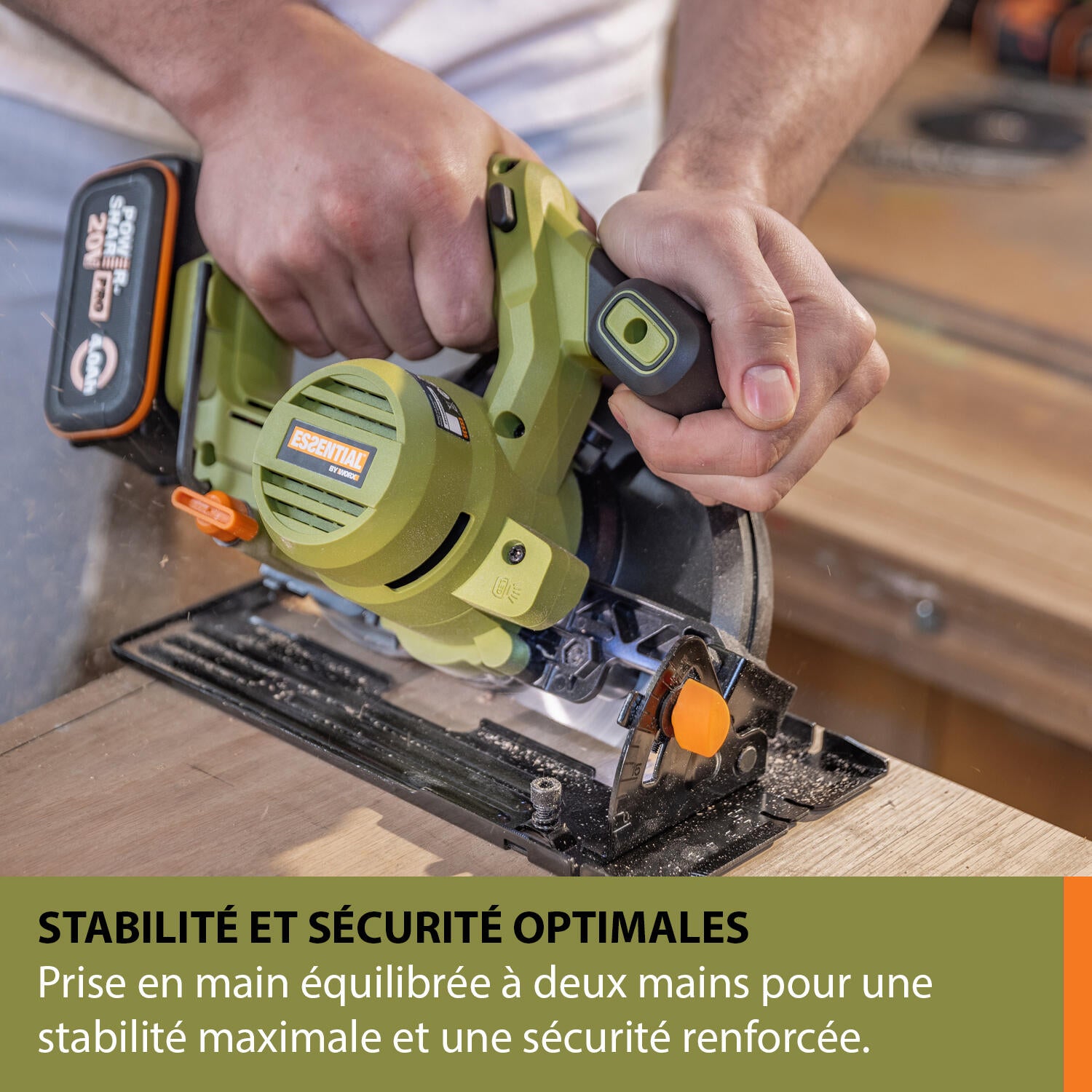 Scie circulaire circulaire sans fil 20V ESSENTIAL BY WORX ES535 + 1 batterie 4Ah - 5