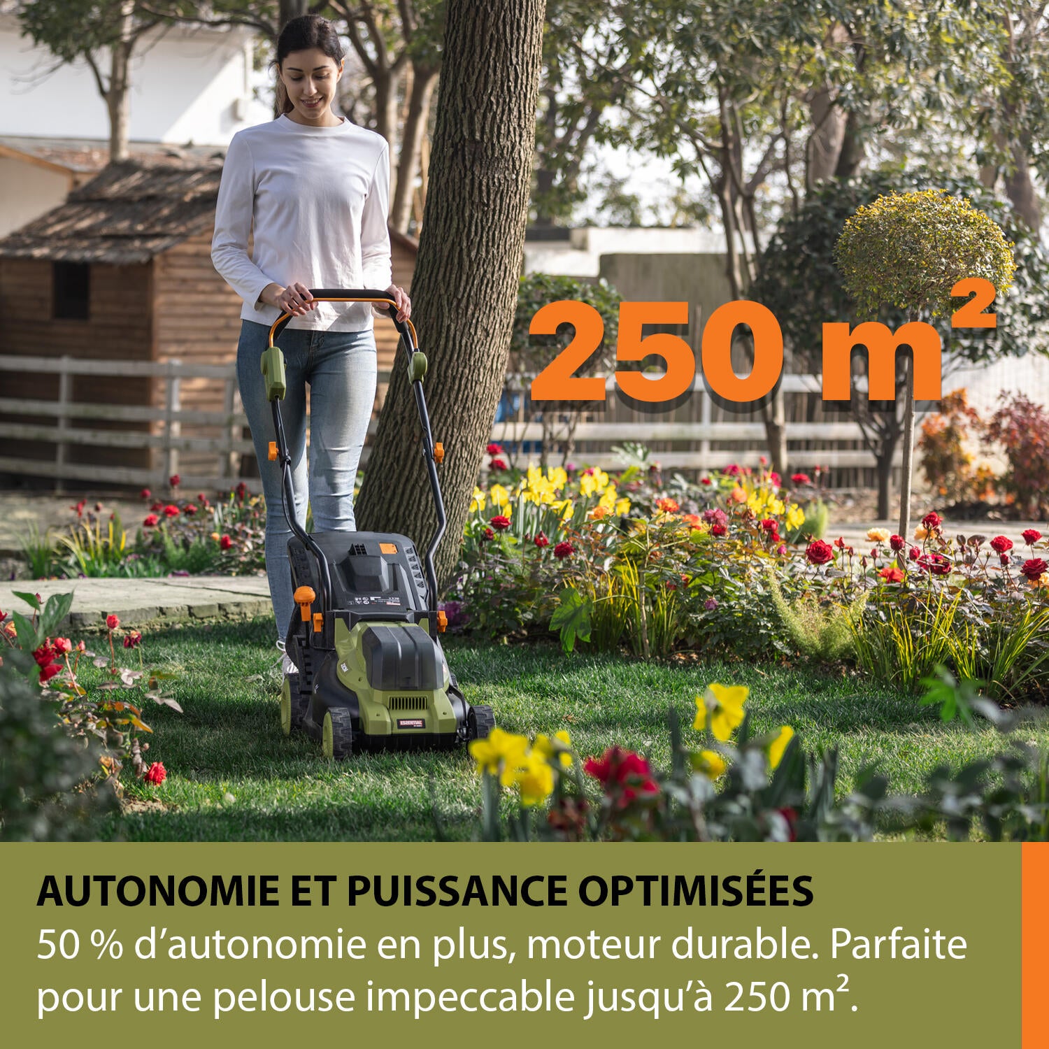 Tondeuse sur batterie 20V 250m² ESSENTIAL BY WORX EJ730E, + 1 batterie 5Ah - 3