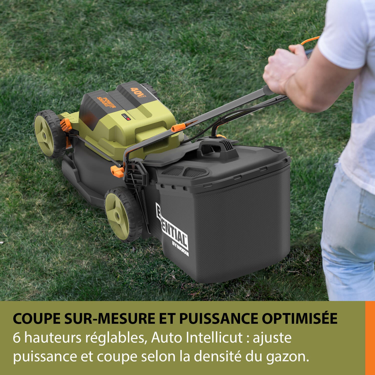 Tondeuse sur batterie 40V 500m²  ESSENTIAL BY WORX EJ740E + 2 batteries 5Ah - 4