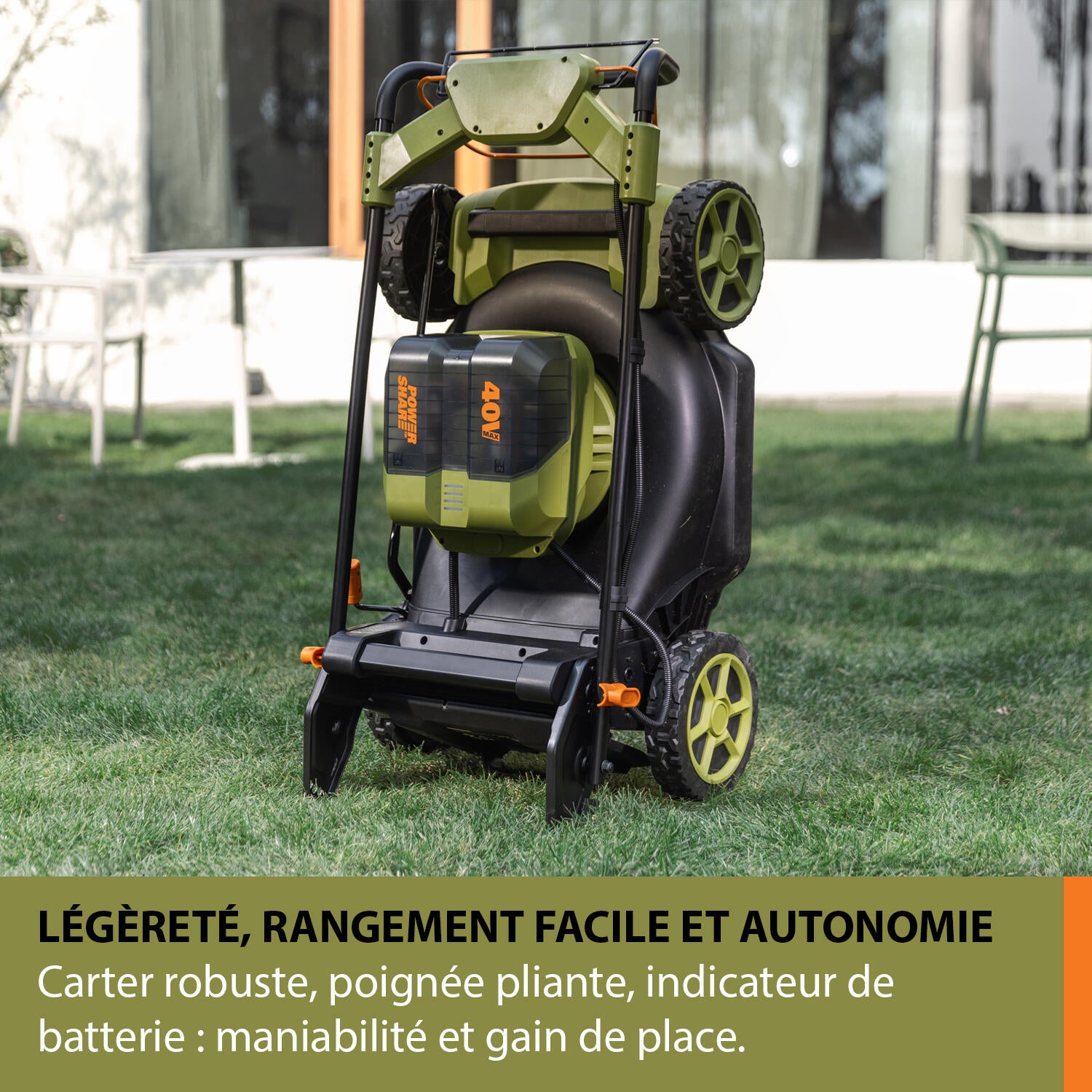 Tondeuse autotractée 40V 500m² ESSENTIAL BY WORX EJ741E + 2 batteries 5Ah - 6