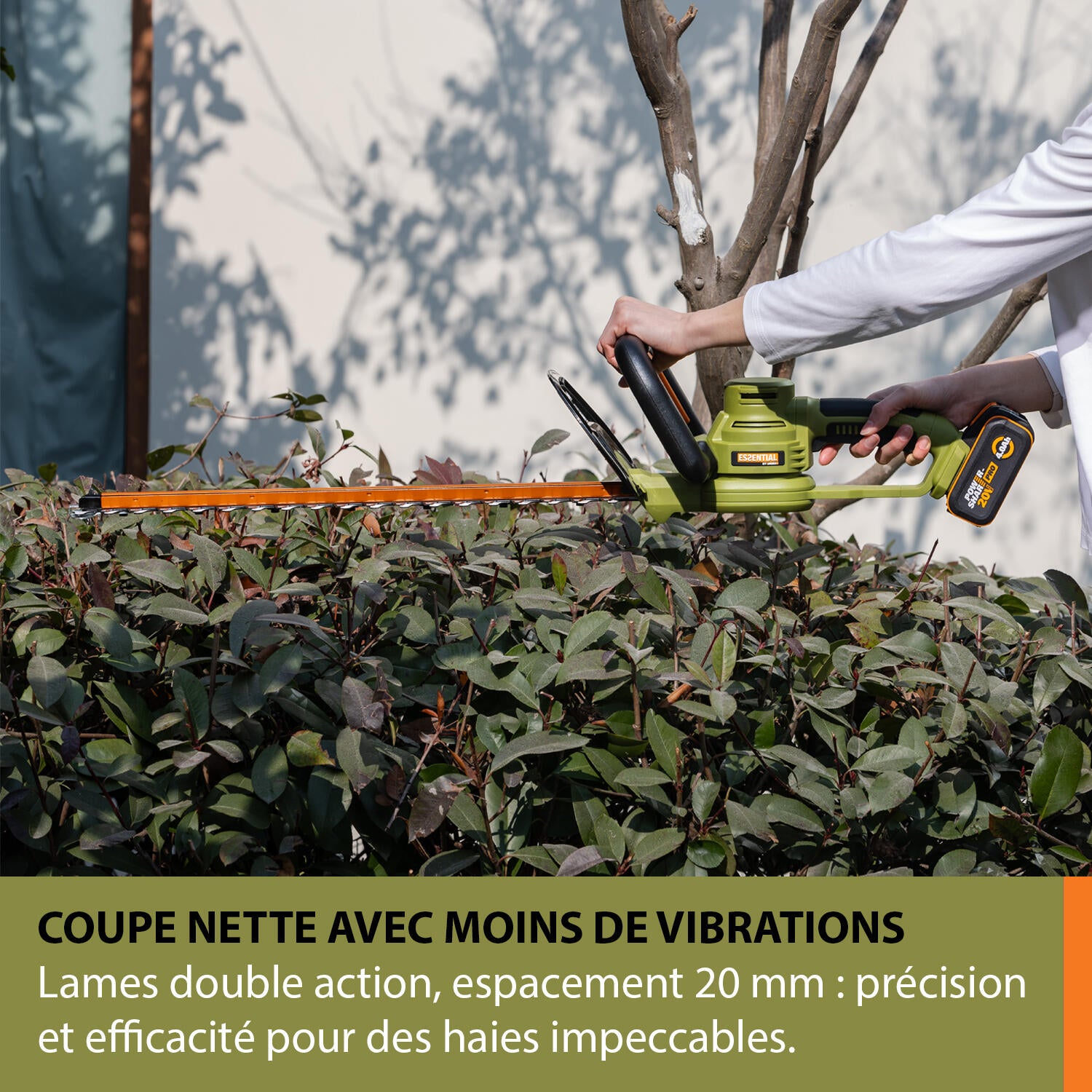 Taille-haie sur batterie 20V ESSENTIAL BY WORX EJ260E.9, sans batterie - 3