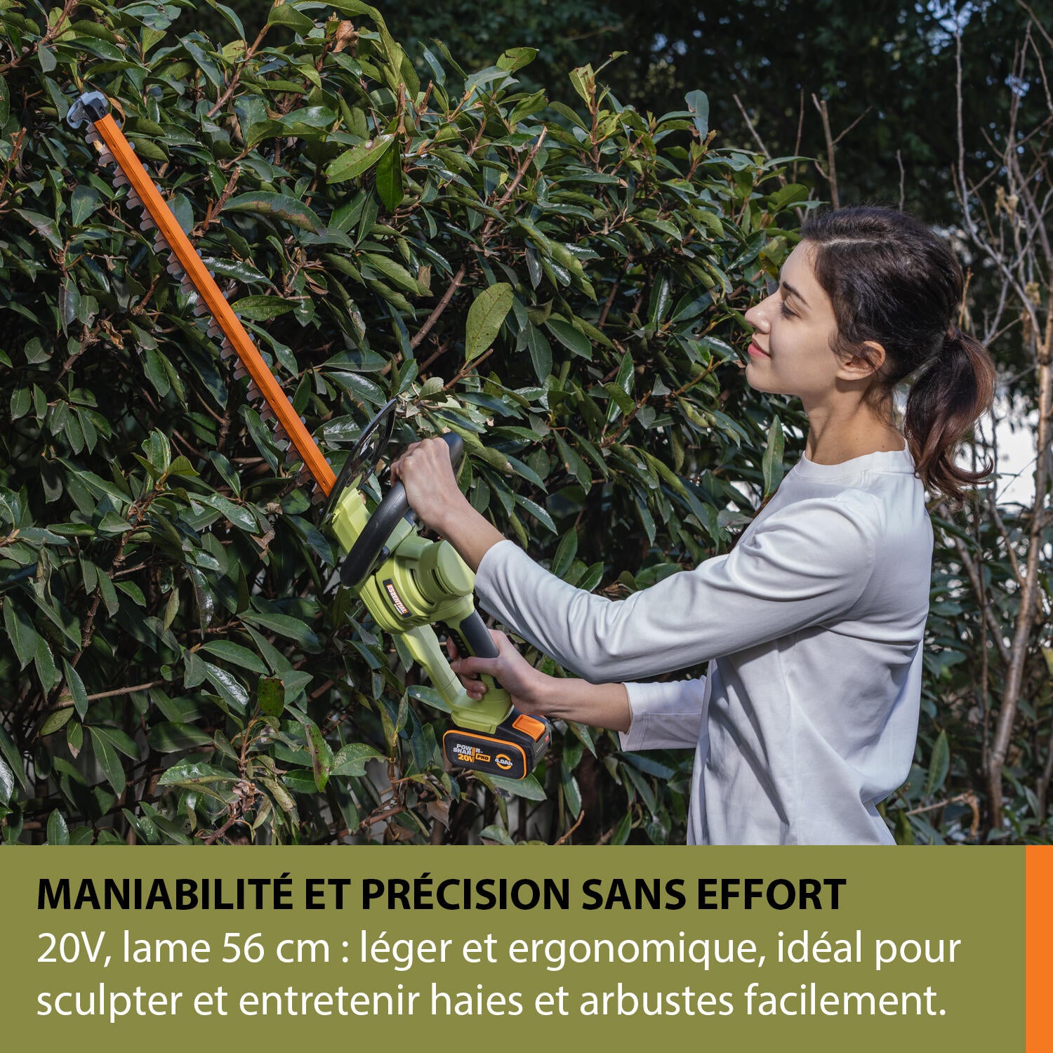 Taille-haie sur batterie 20V ESSENTIAL BY WORX EJ260E.9, sans batterie - 2