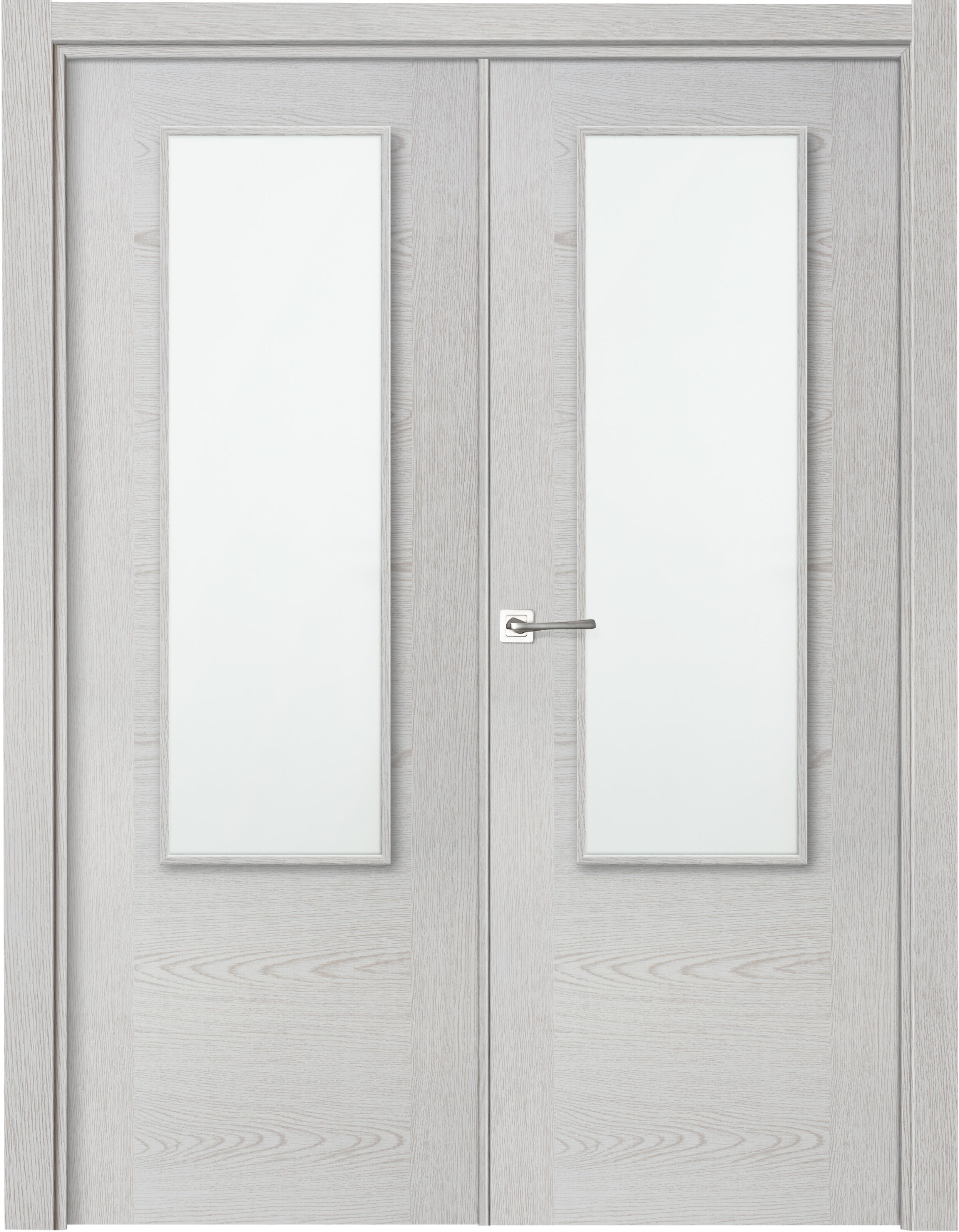 Puerta interior abatible canarias blanco basic apertura dcha con cristal 145cm