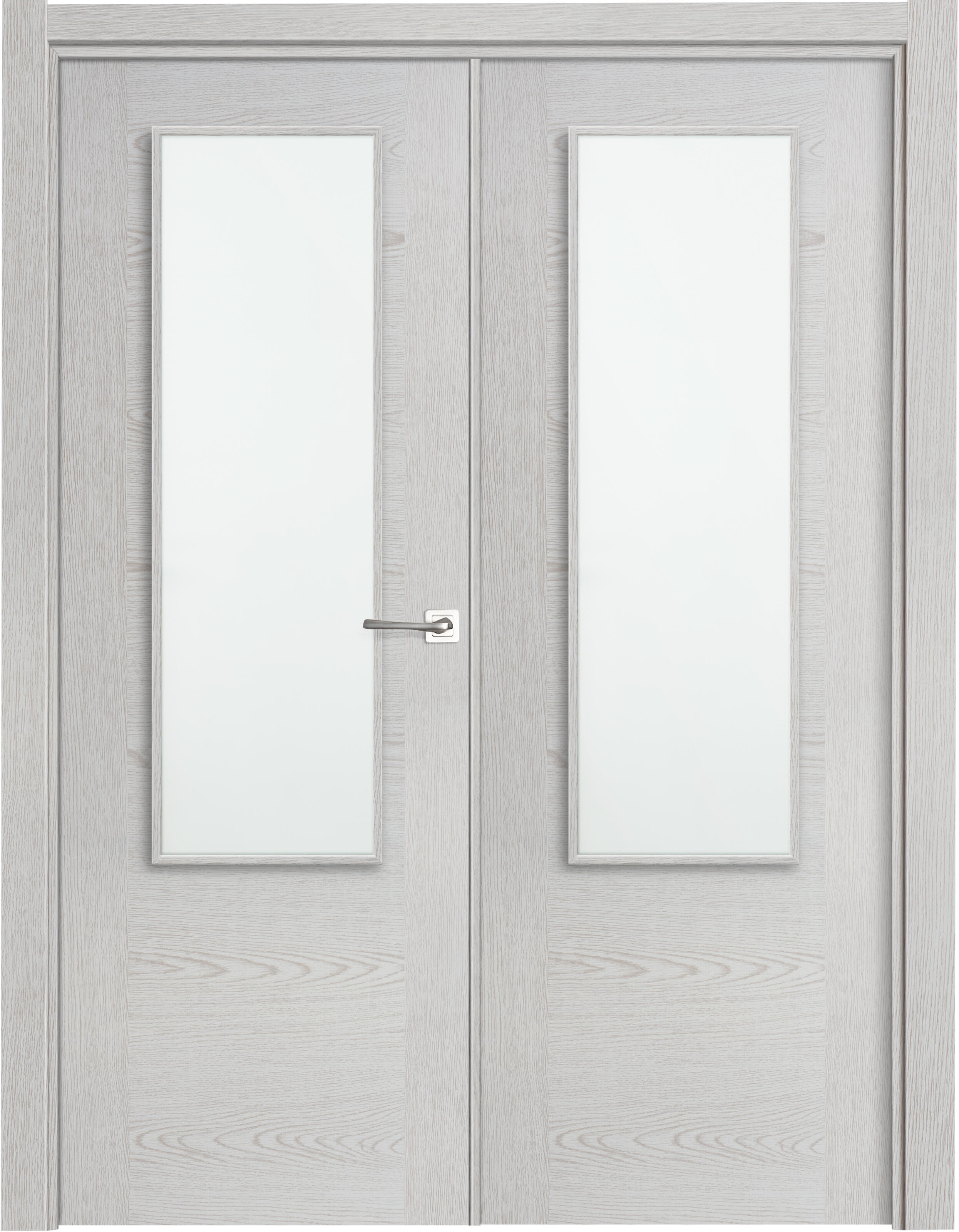 Puerta interior abatible canarias blanco basic apertura izda con cristal 145cm