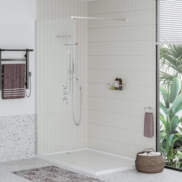 Painel de duche 90x195 cm cromado Aqua