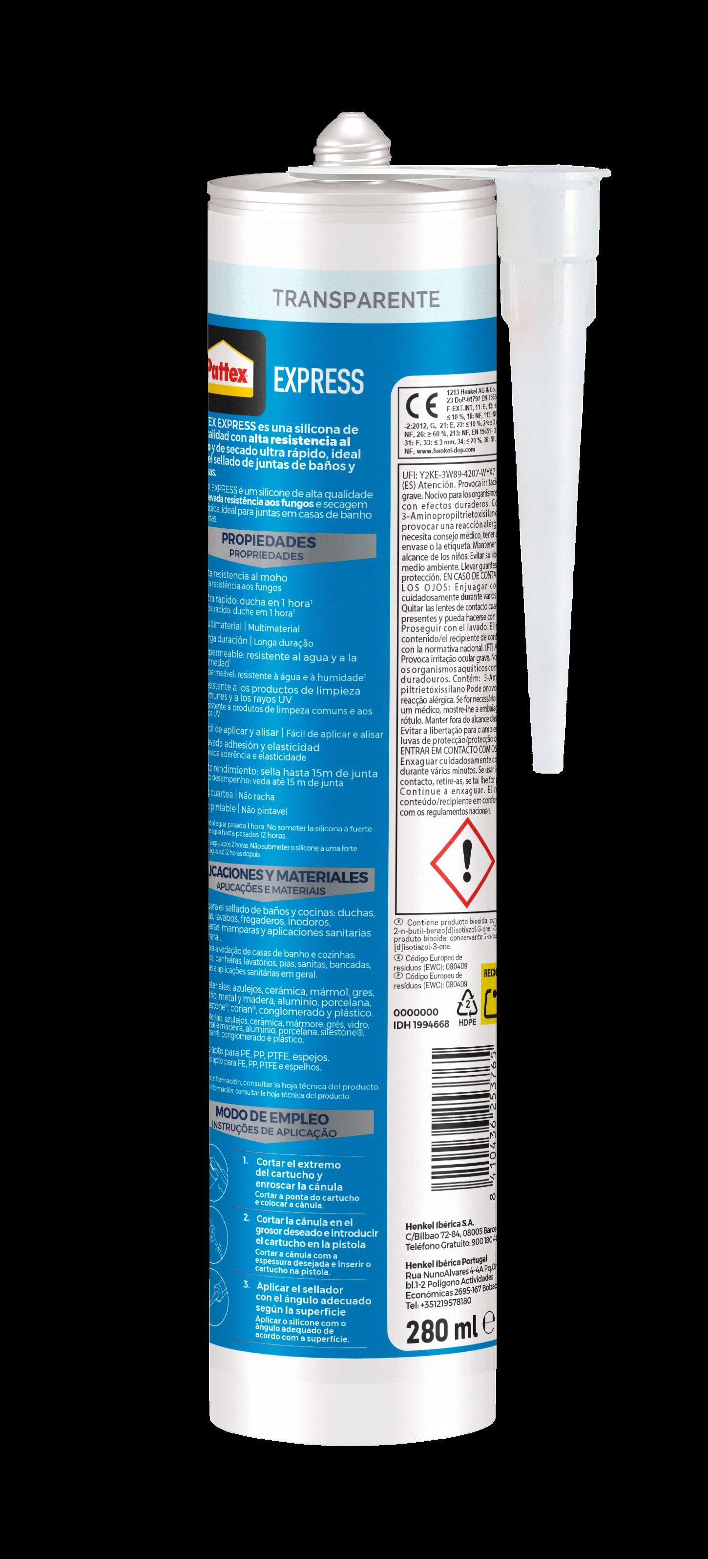 Silicone casa de banho 280 ml transparente Não Mais Fungos Pattex - 3