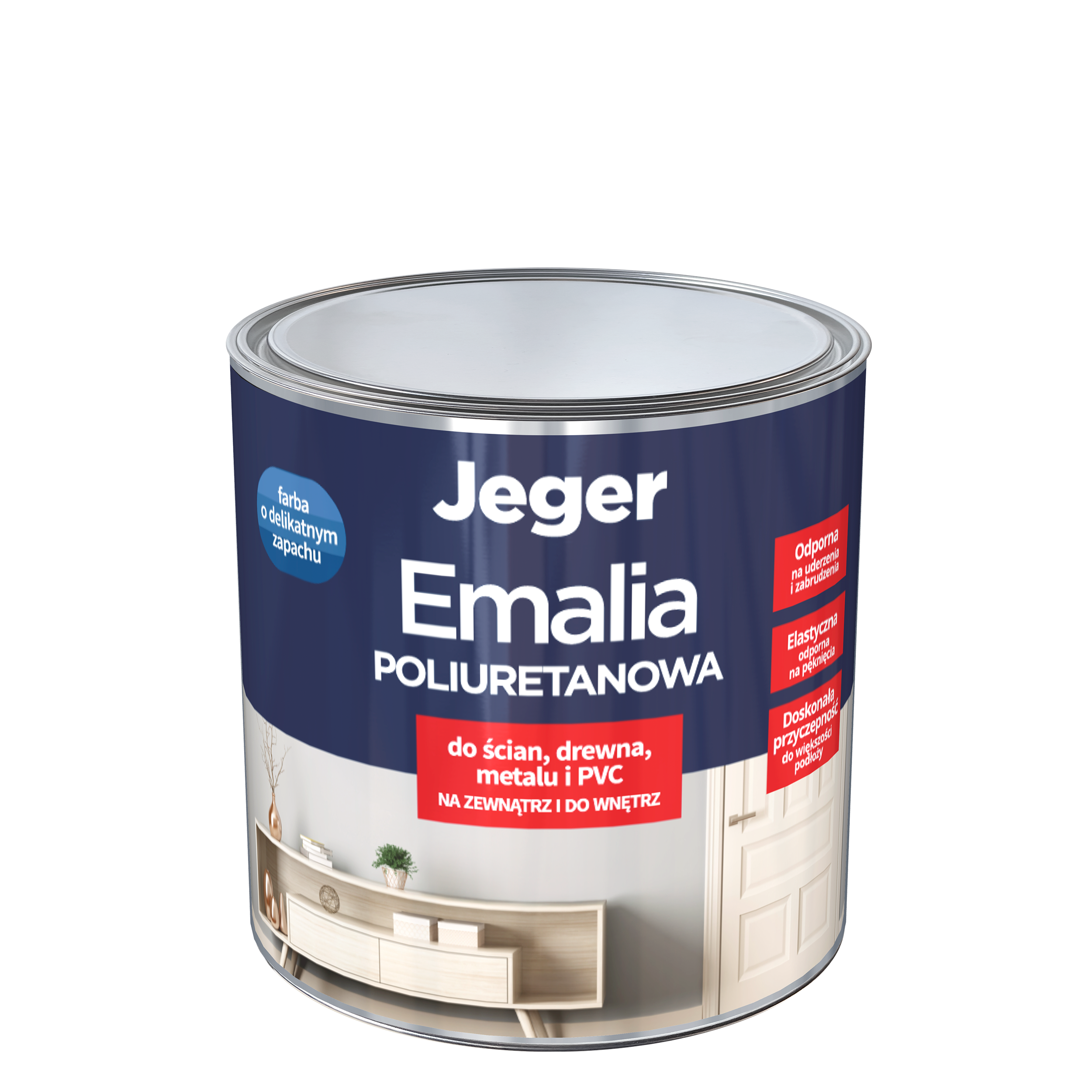 Emalia poliuretanowa Premium Biały półmat 2 l Jeger