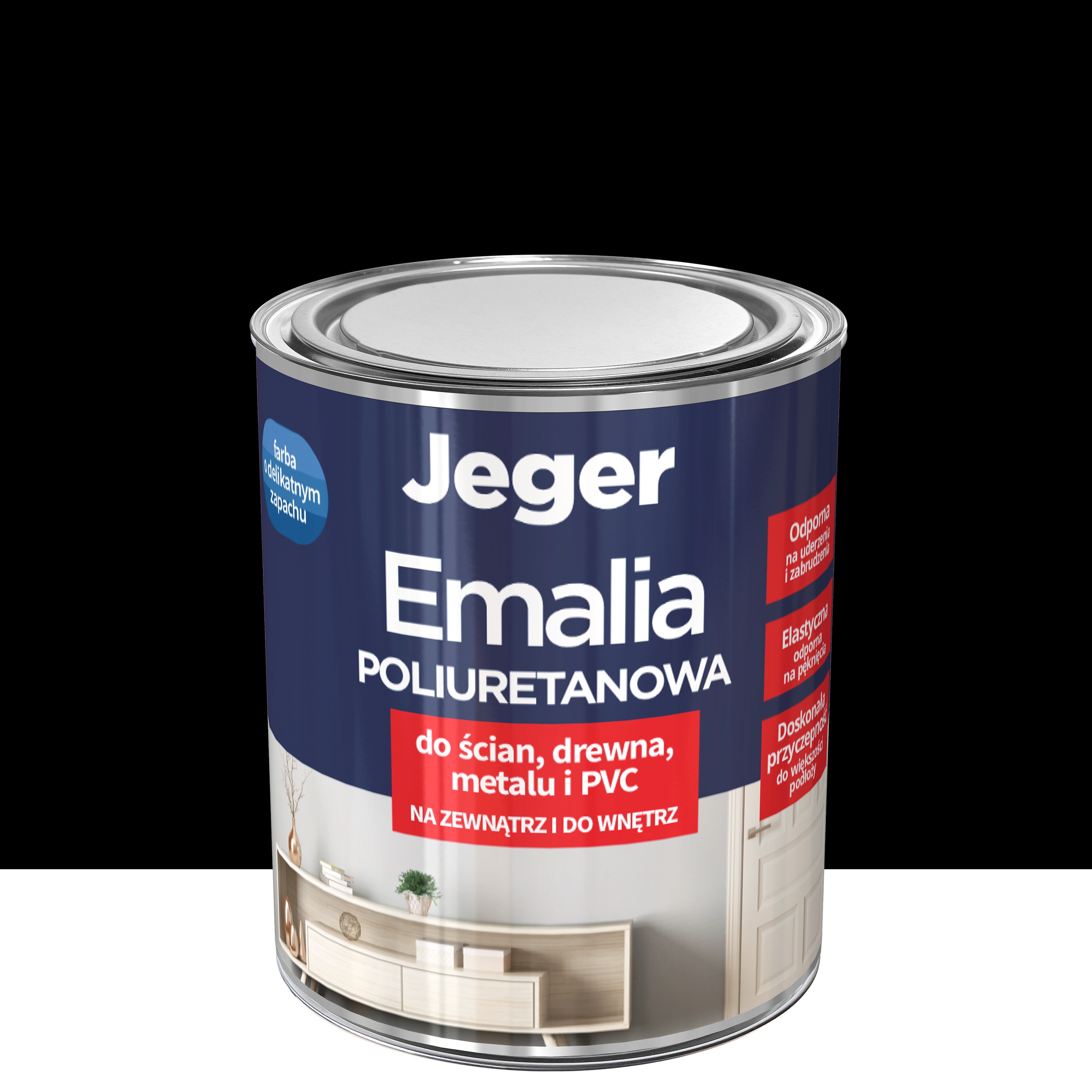 Emalia poliuretanowa Premium Czarny półmat 0.5 l Jeger
