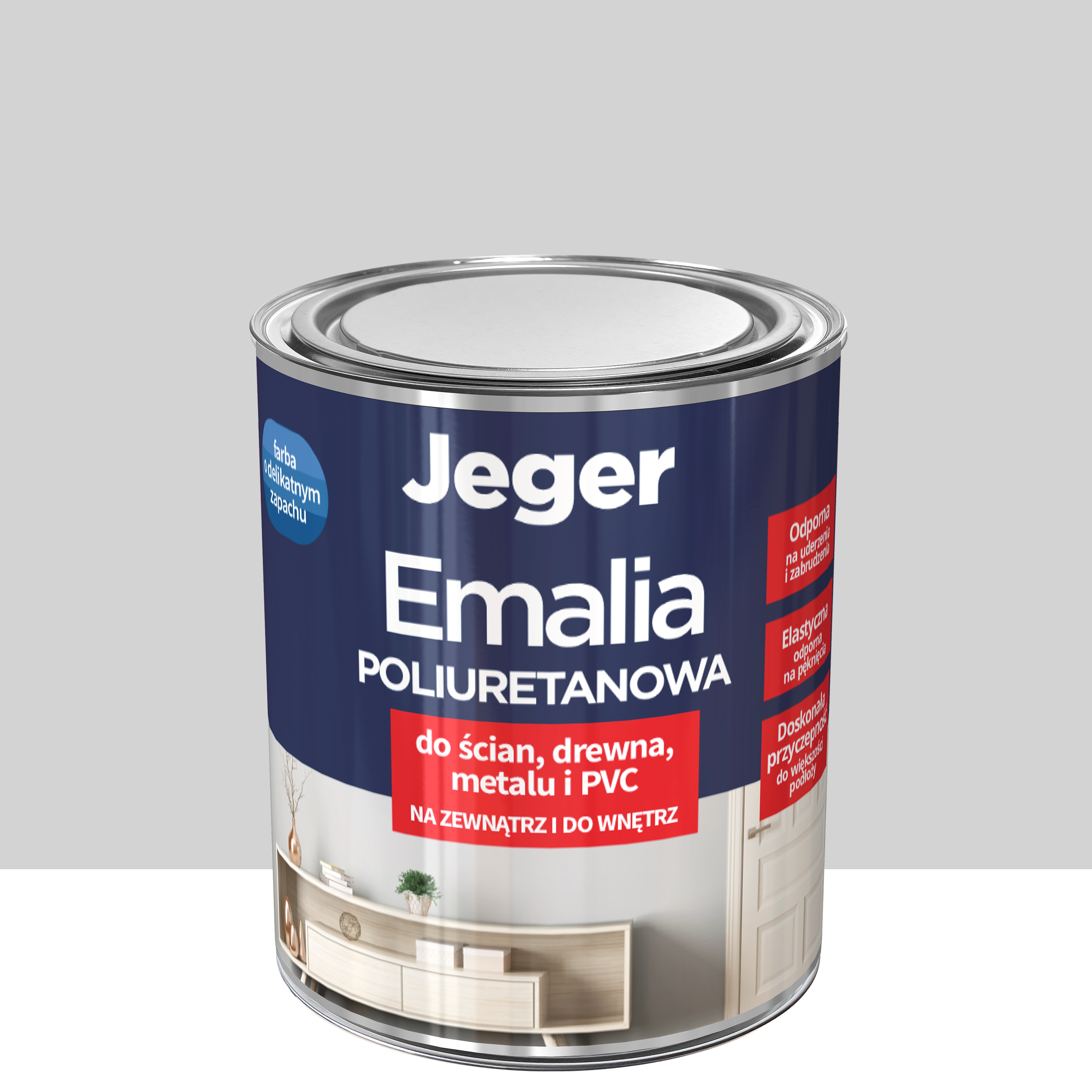 Emalia poliuretanowa Premium Stalowy półmat 0.5 l Jeger