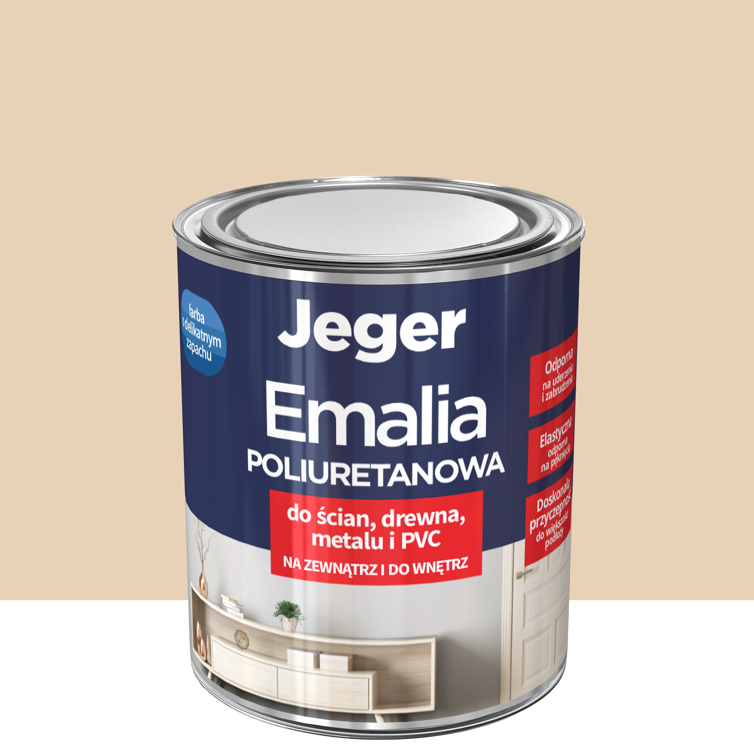 Emalia poliuretanowa Premium Beżowy półmat 0.5 l Jeger