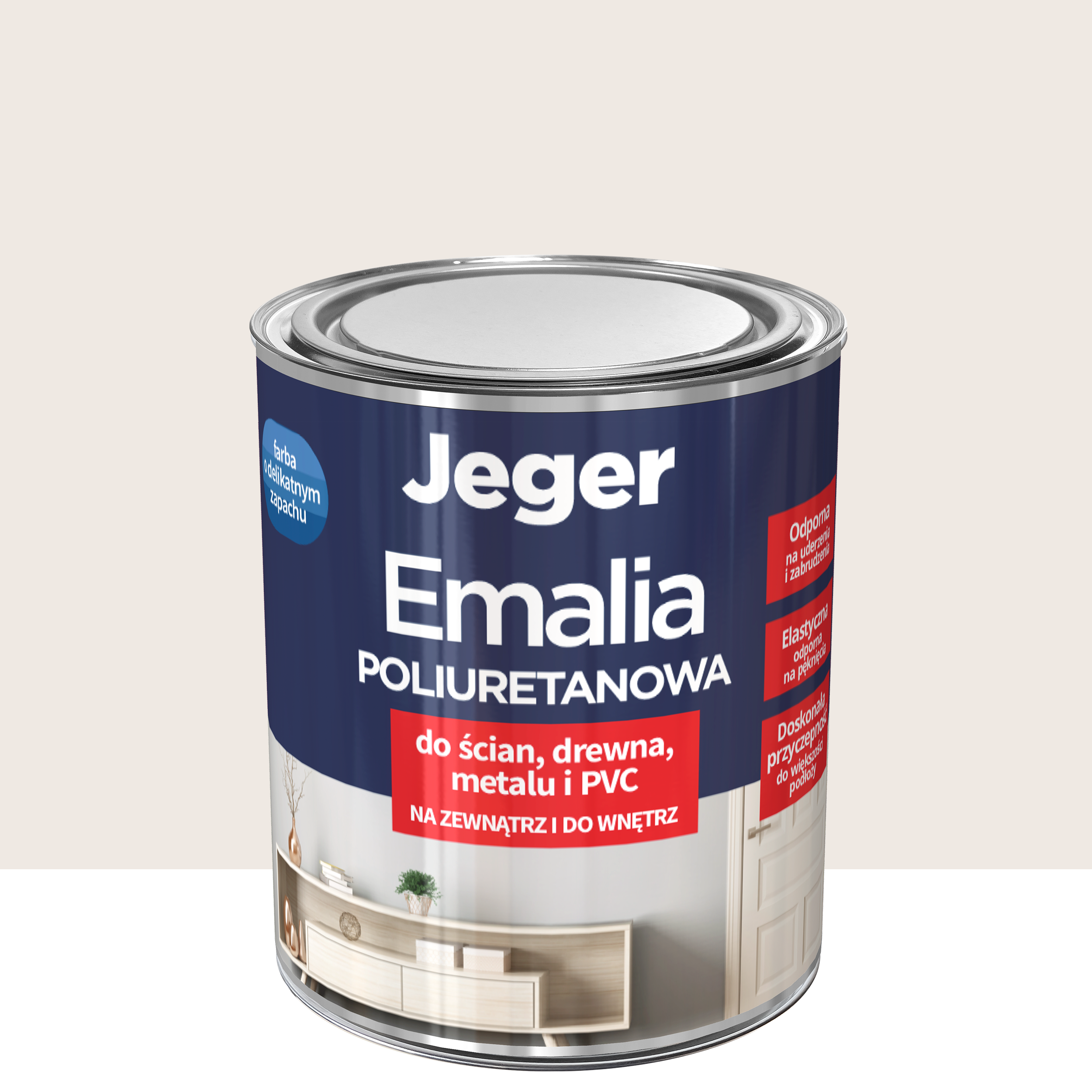 Emalia poliuretanowa Premium Lniany półmat 0.5 l Jeger