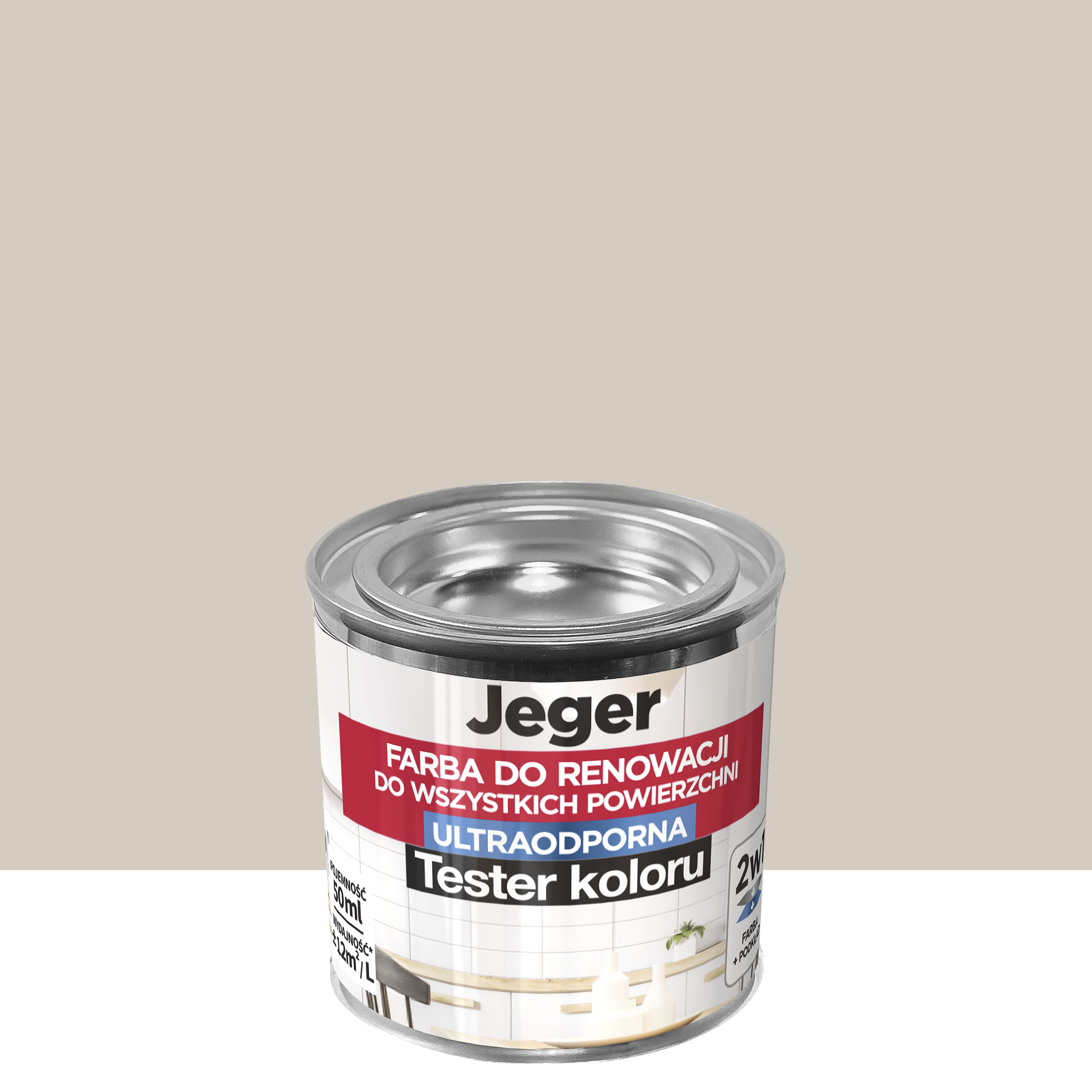 Tester farby do renowacji do wszystkich powierzchni Beżowy 50 ml Jeger