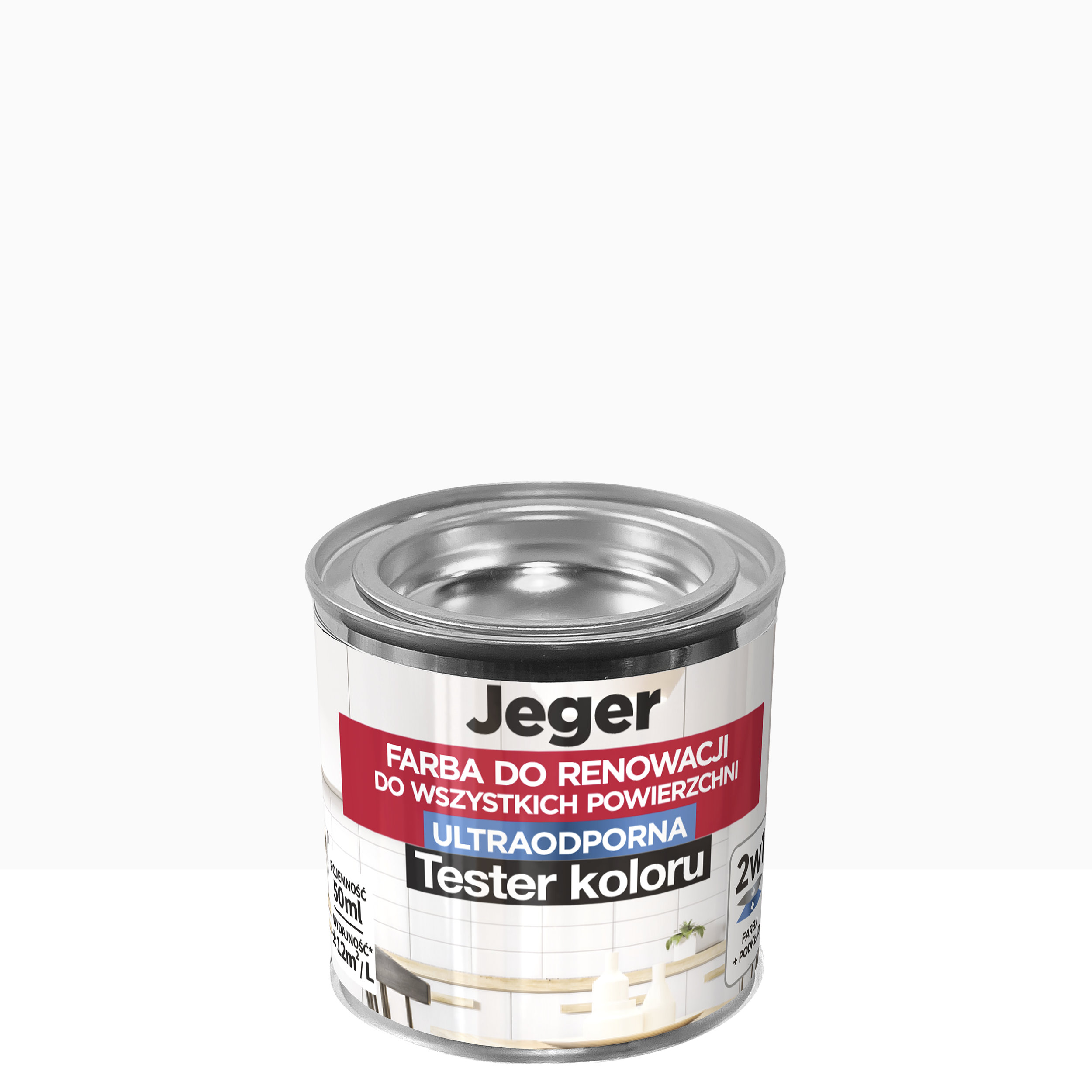 Tester farby do renowacji do wszystkich powierzchni Biały 50 ml Jeger