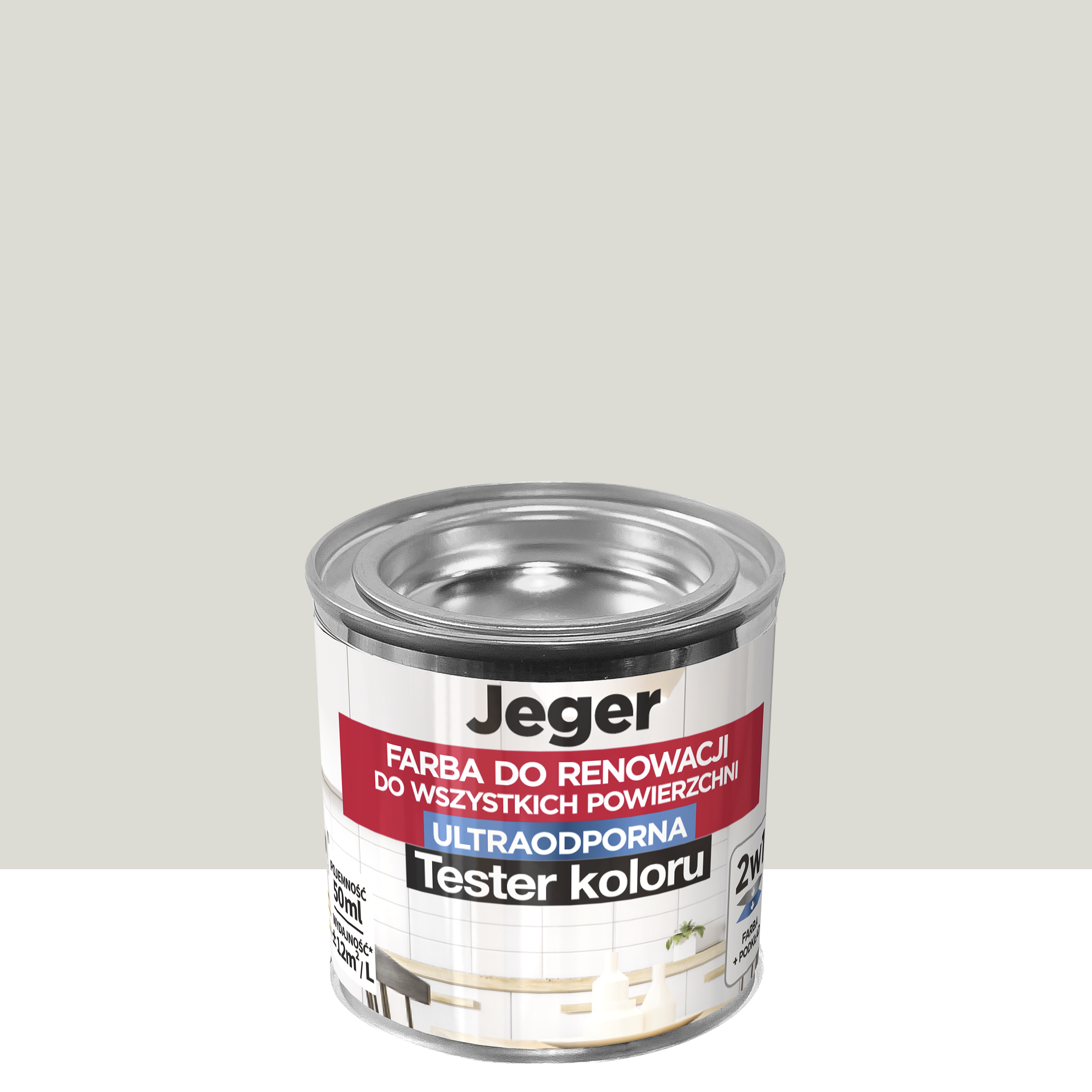Tester farby do renowacji do wszystkich powierzchni Delikatny platynowy 50 ml Jeger