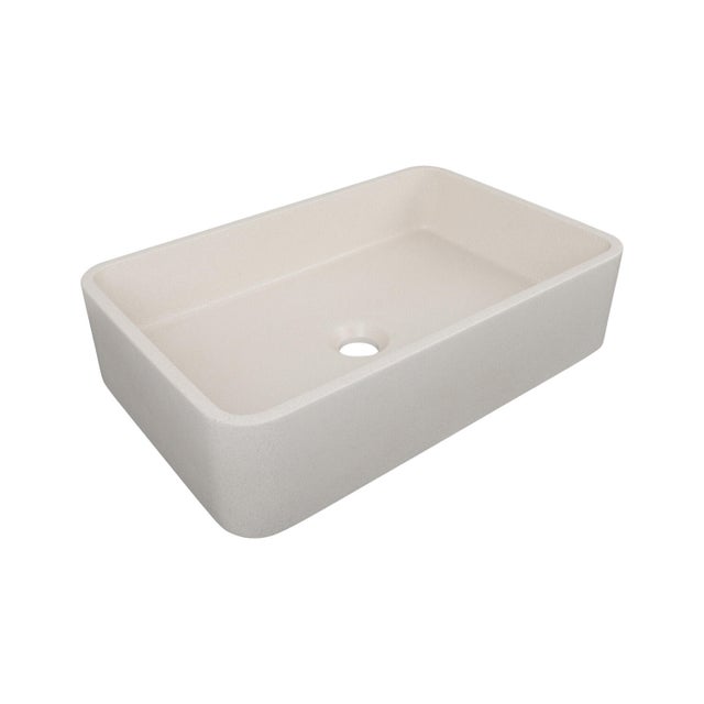 Vasque à poser béton rectangulaire Sand H.12 x l.50 x P.32.5 cm beige mat