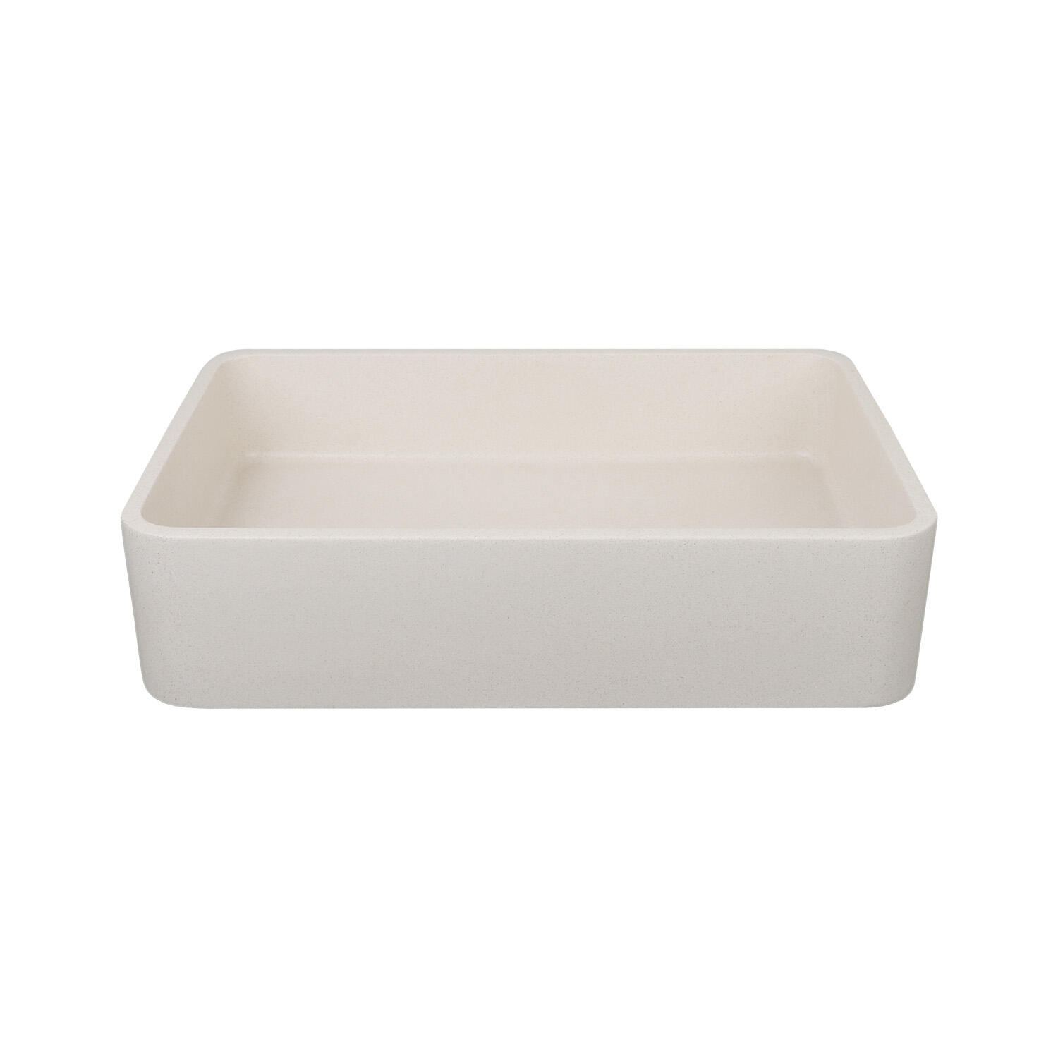 Vasque à poser béton rectangulaire Sand H.12 x l.50 x P.32.5 cm beige mat - 2