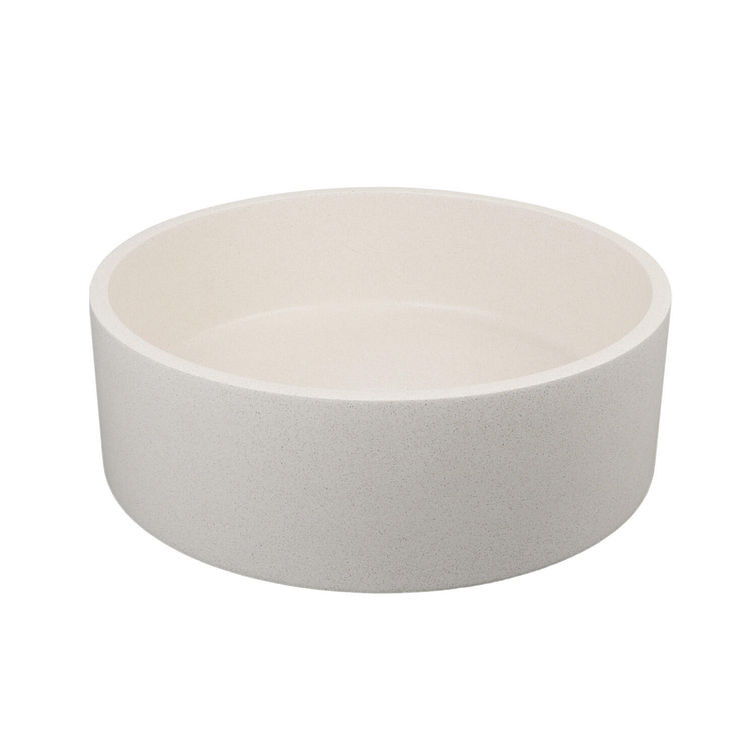 Vasque à poser béton rond Sand H.12 x Diam.36 cm beige mat - 2
