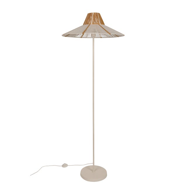 Lampadaire Parasol, coton, beige,  H.163 cm, E27