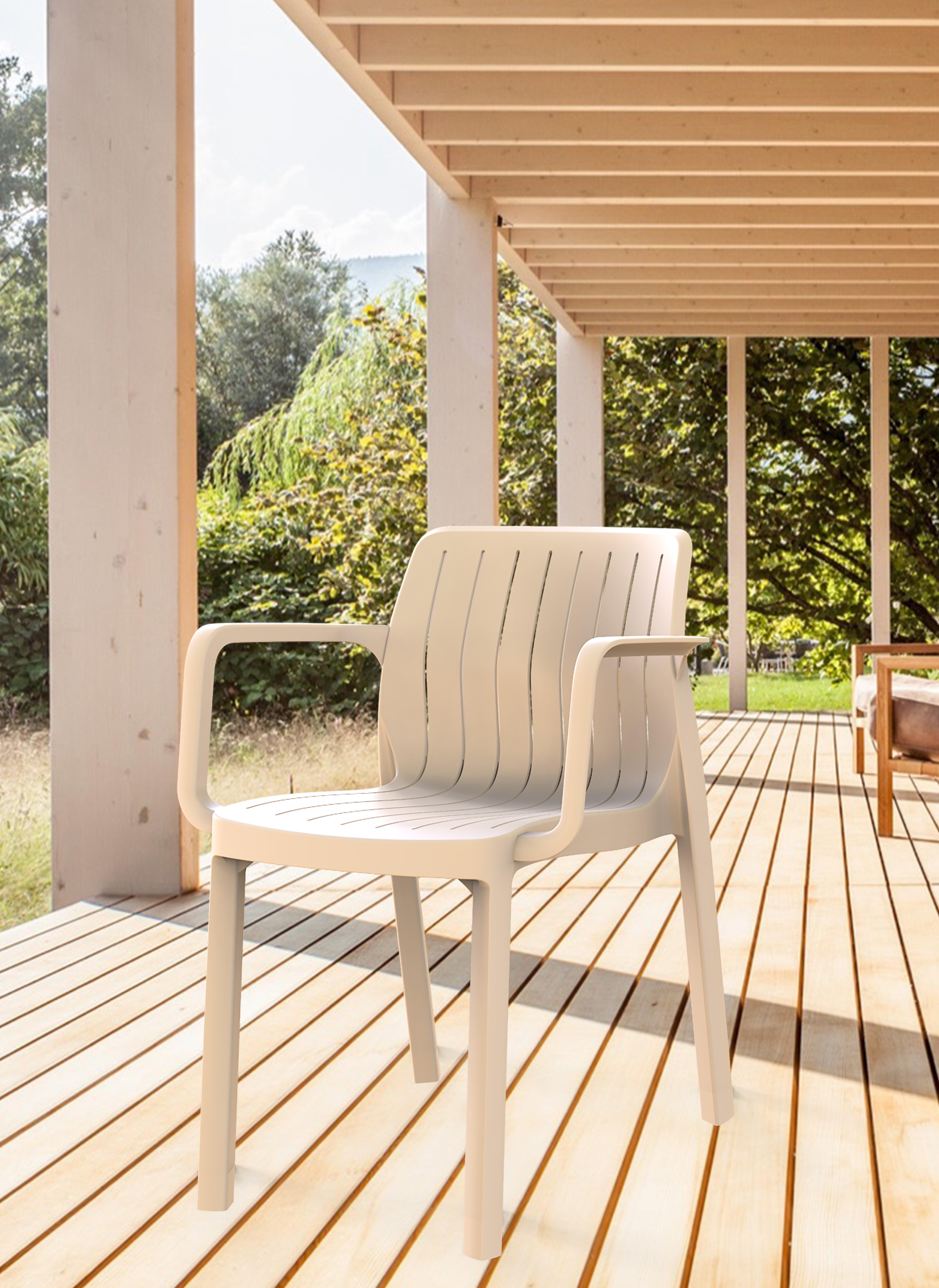 Silla de jardín ¡ de polipropileno LEA blanco Shaf - 3