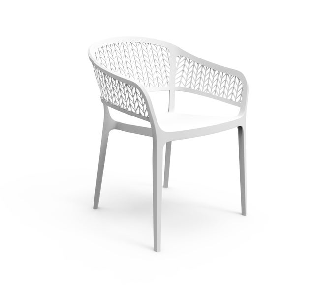 Silla de jardín sin cojín de polipropileno Saona blanco